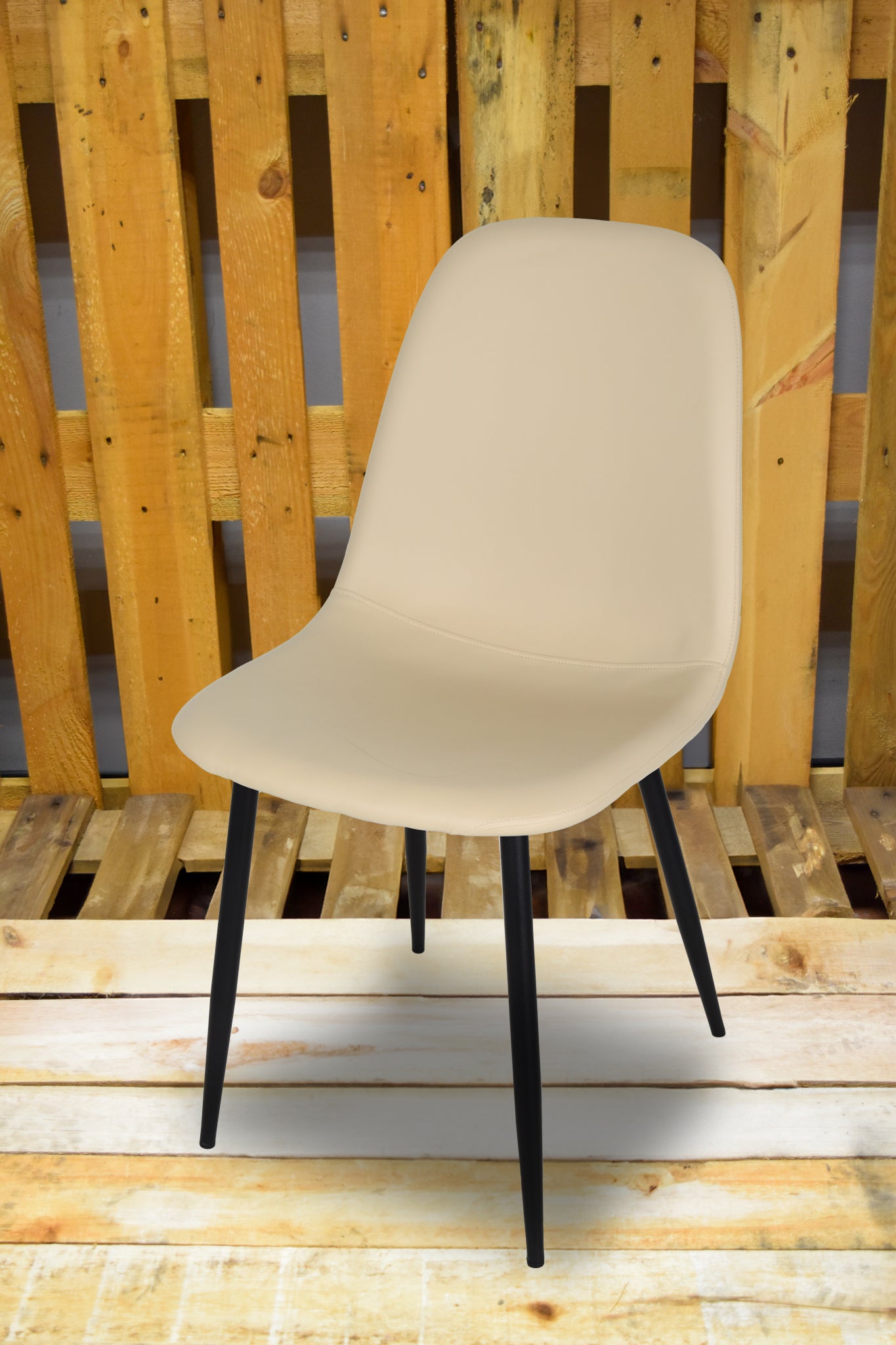 Stock second choice chair model 95 upholstered in sand artificial leather