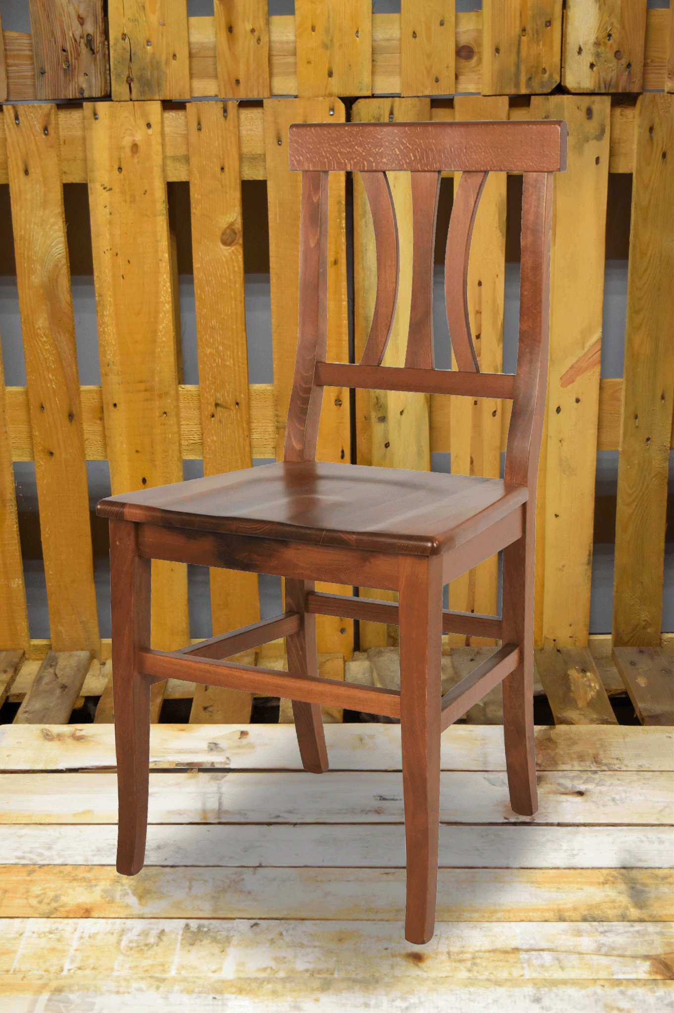 Stock second choice chair model 16/11 light walnut color 110 wooden seat