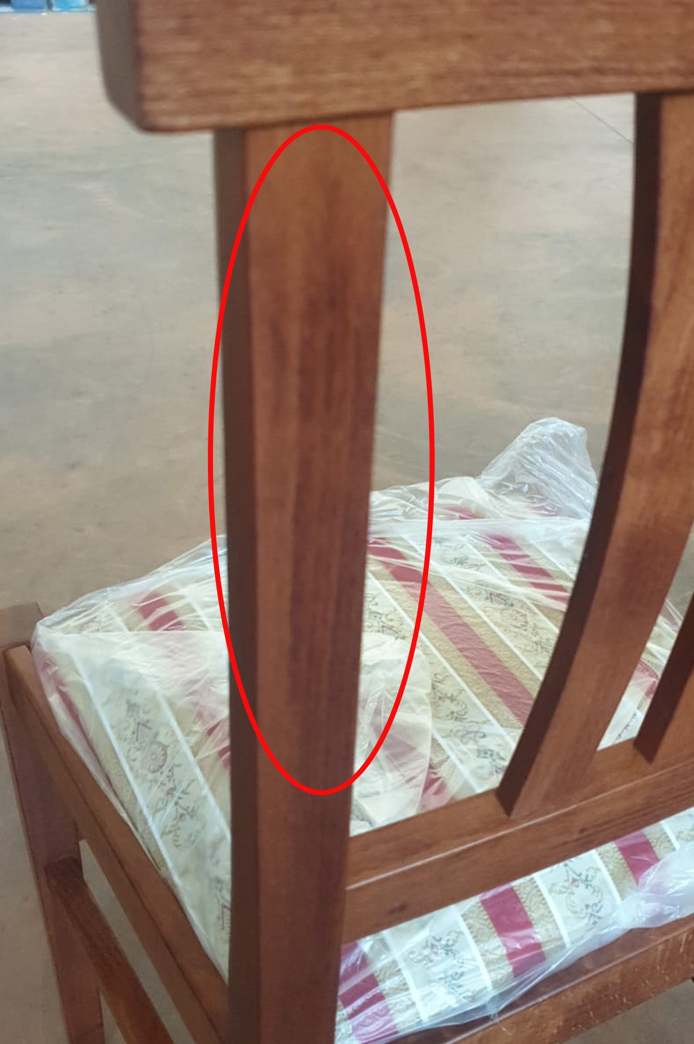 Stock second choice chair model 16/11 light walnut color 110 upholstered in red lisere