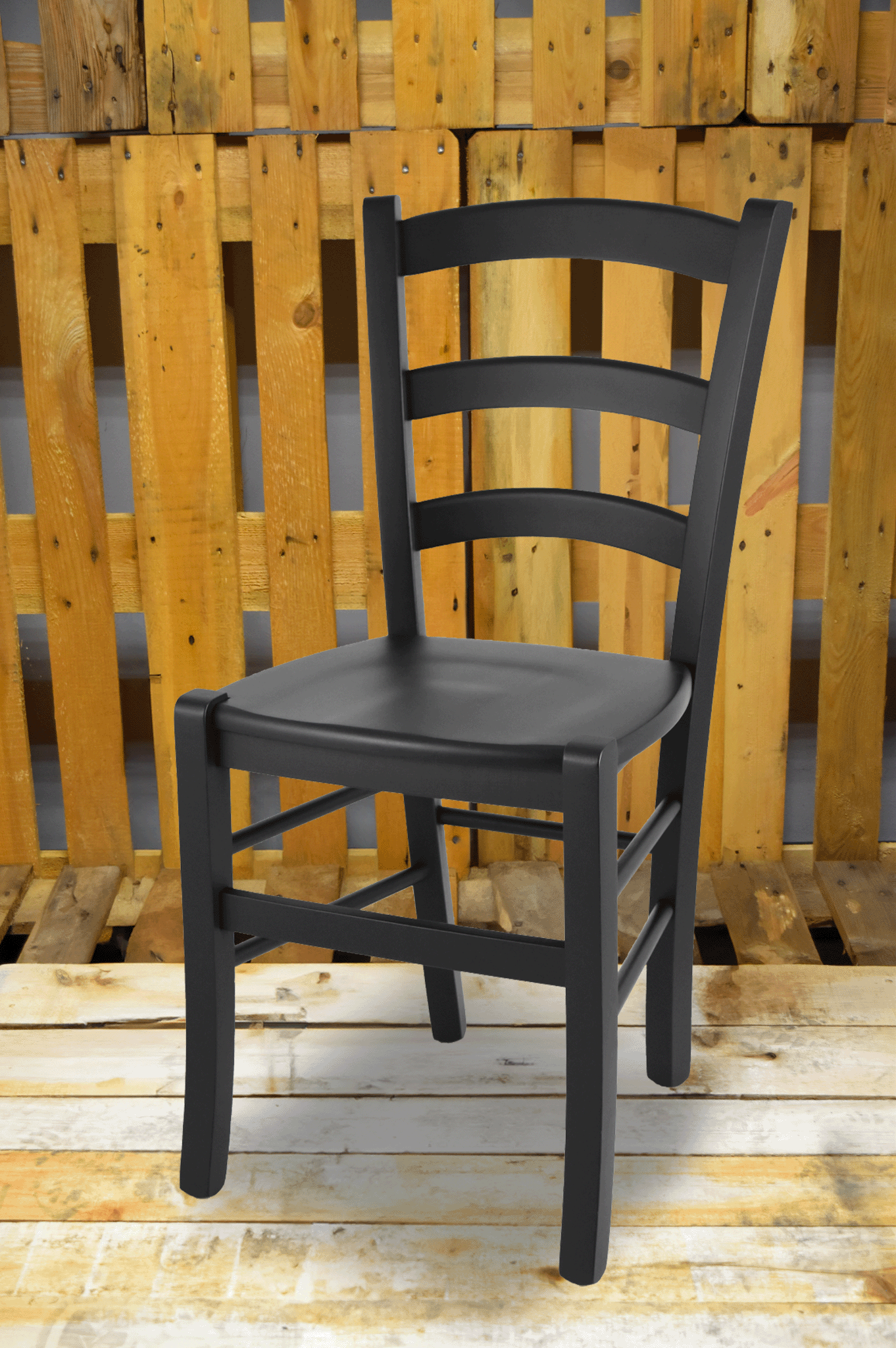 Stock second choice chair model 14 black color wooden seat
