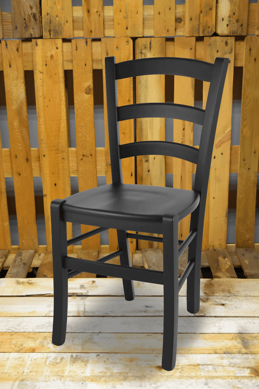 Stock sedia seconda scelta modello 14 colore anilina nera seduta in legno