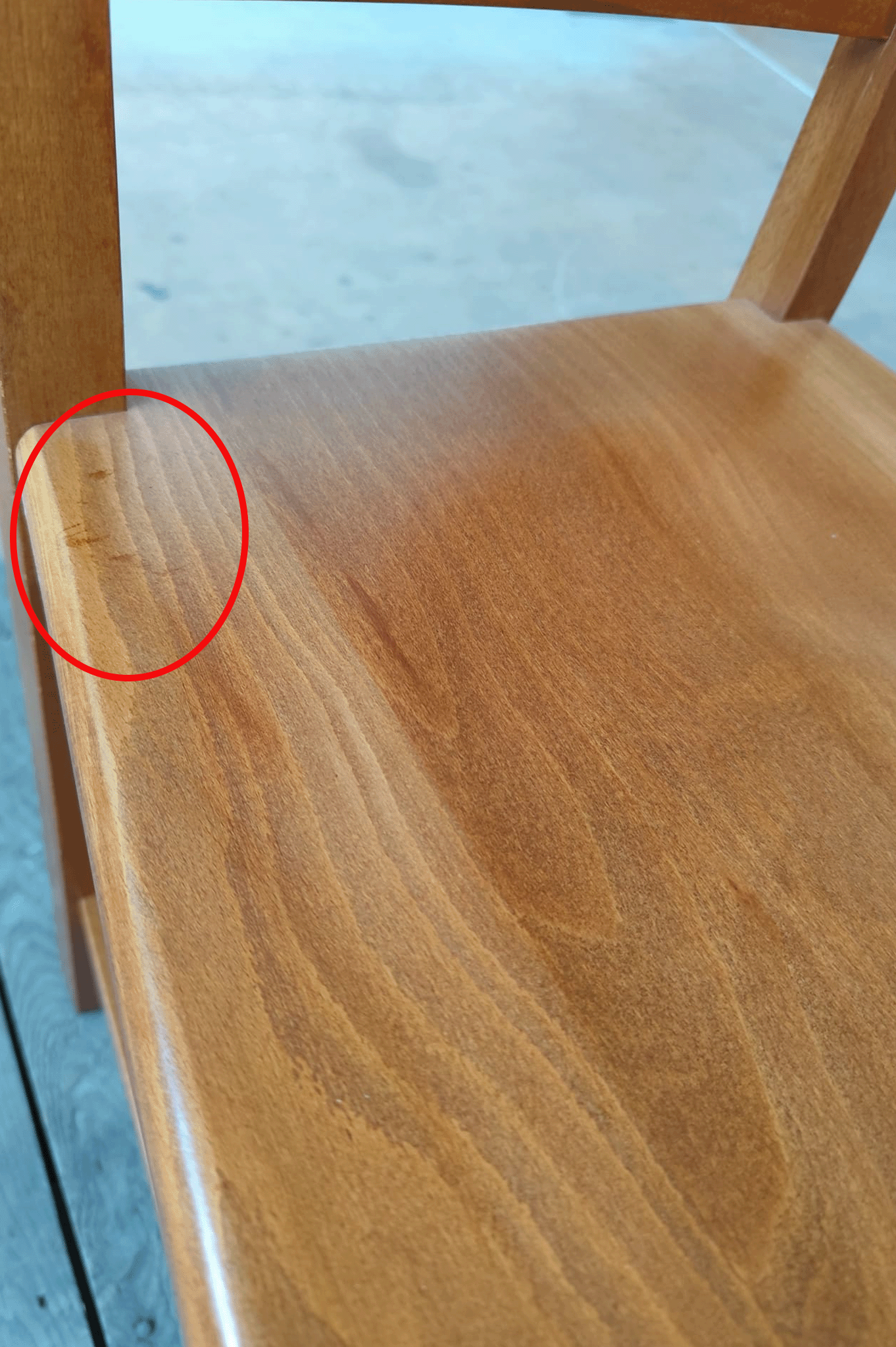 Stock second choice chair model 17 walnut color wooden seat