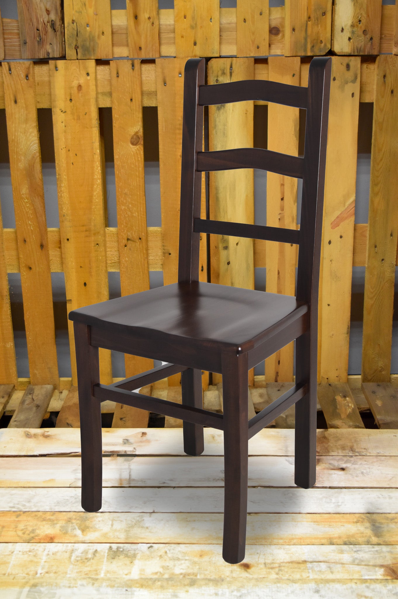 Stock second choice chair model 18 in nut color wooden seat
