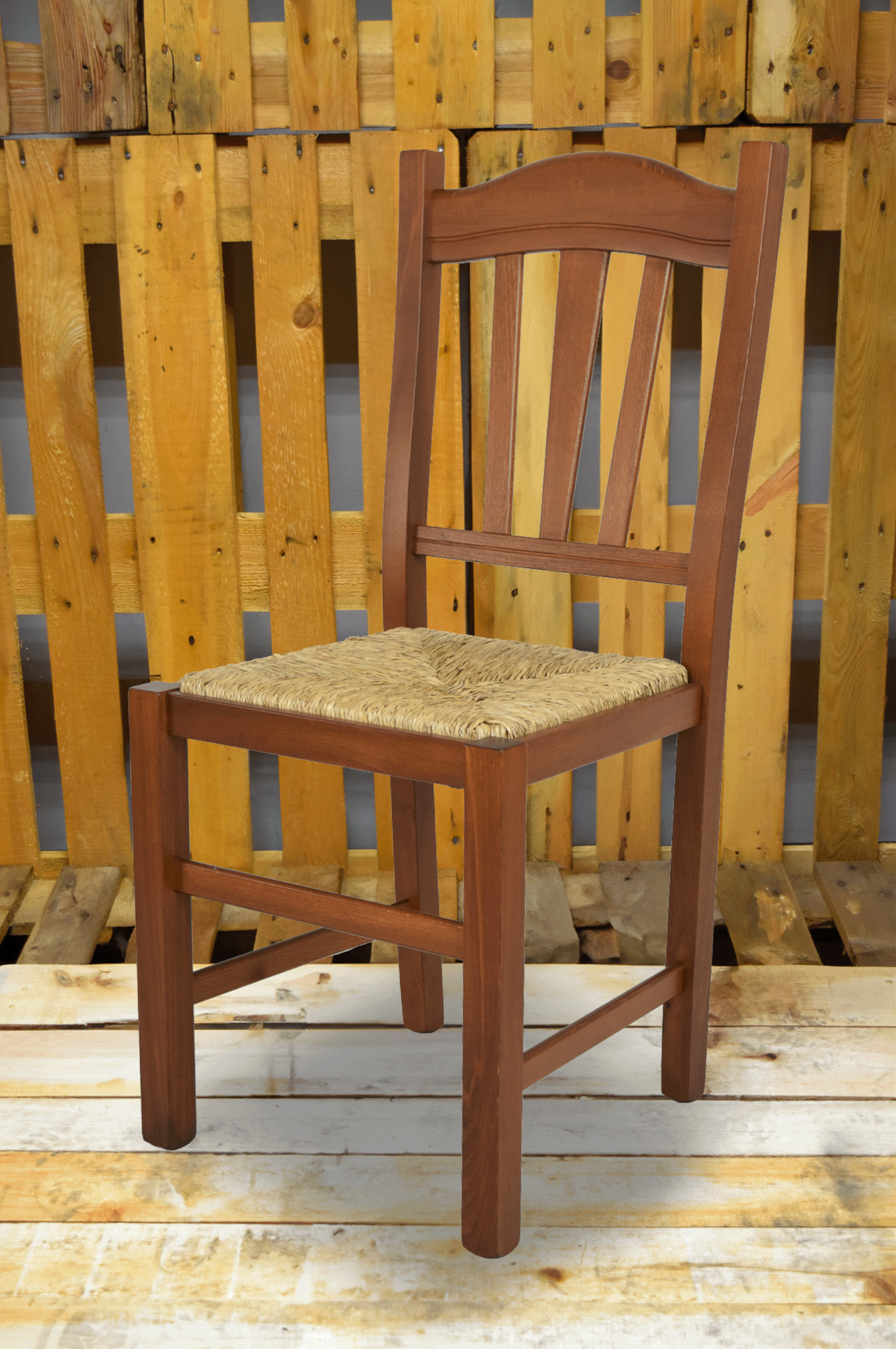 Stock second choice chair model 21 light walnut color 110 straw seat