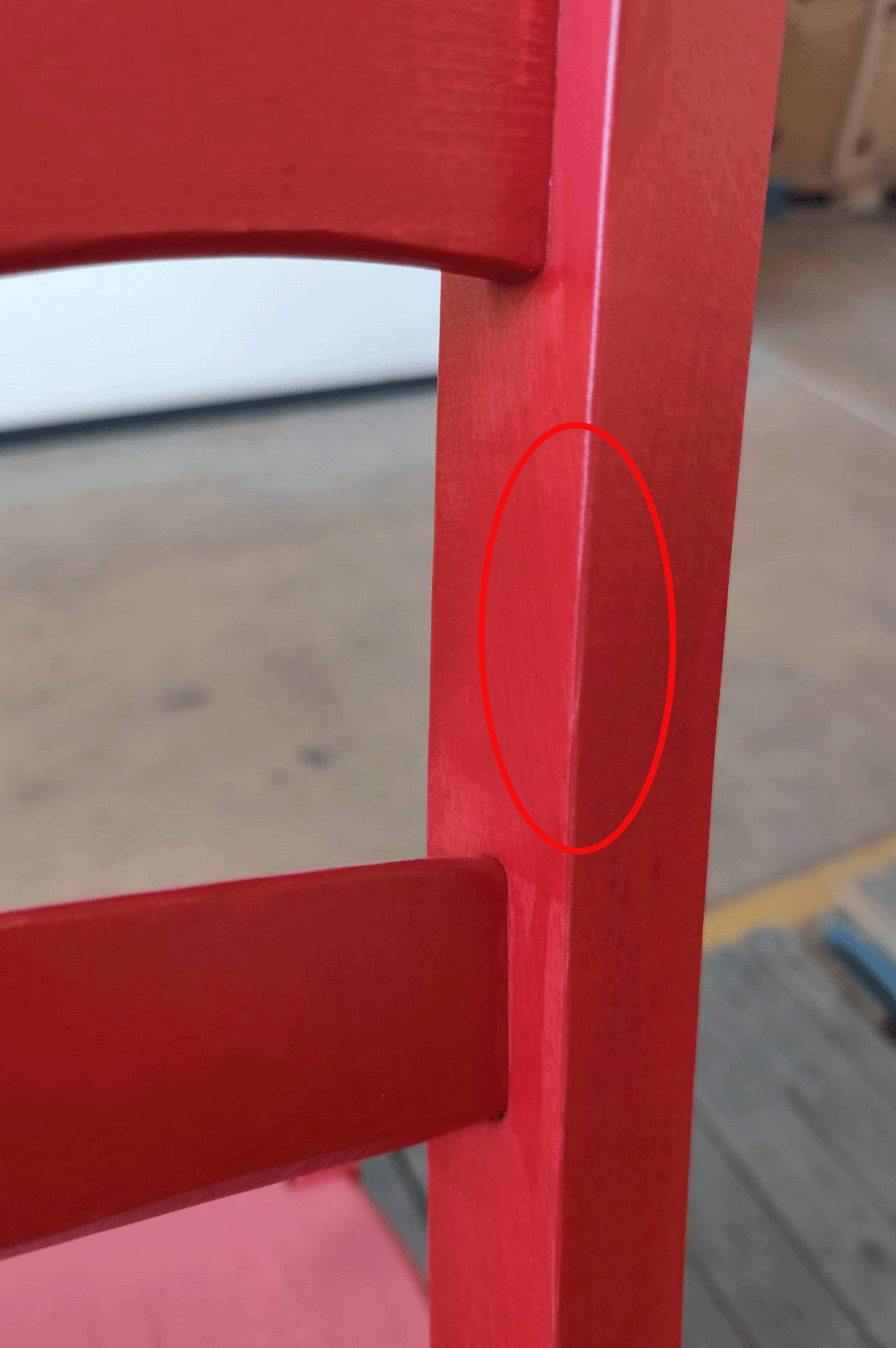 Stock second choice chair model 25 red color wooden seat