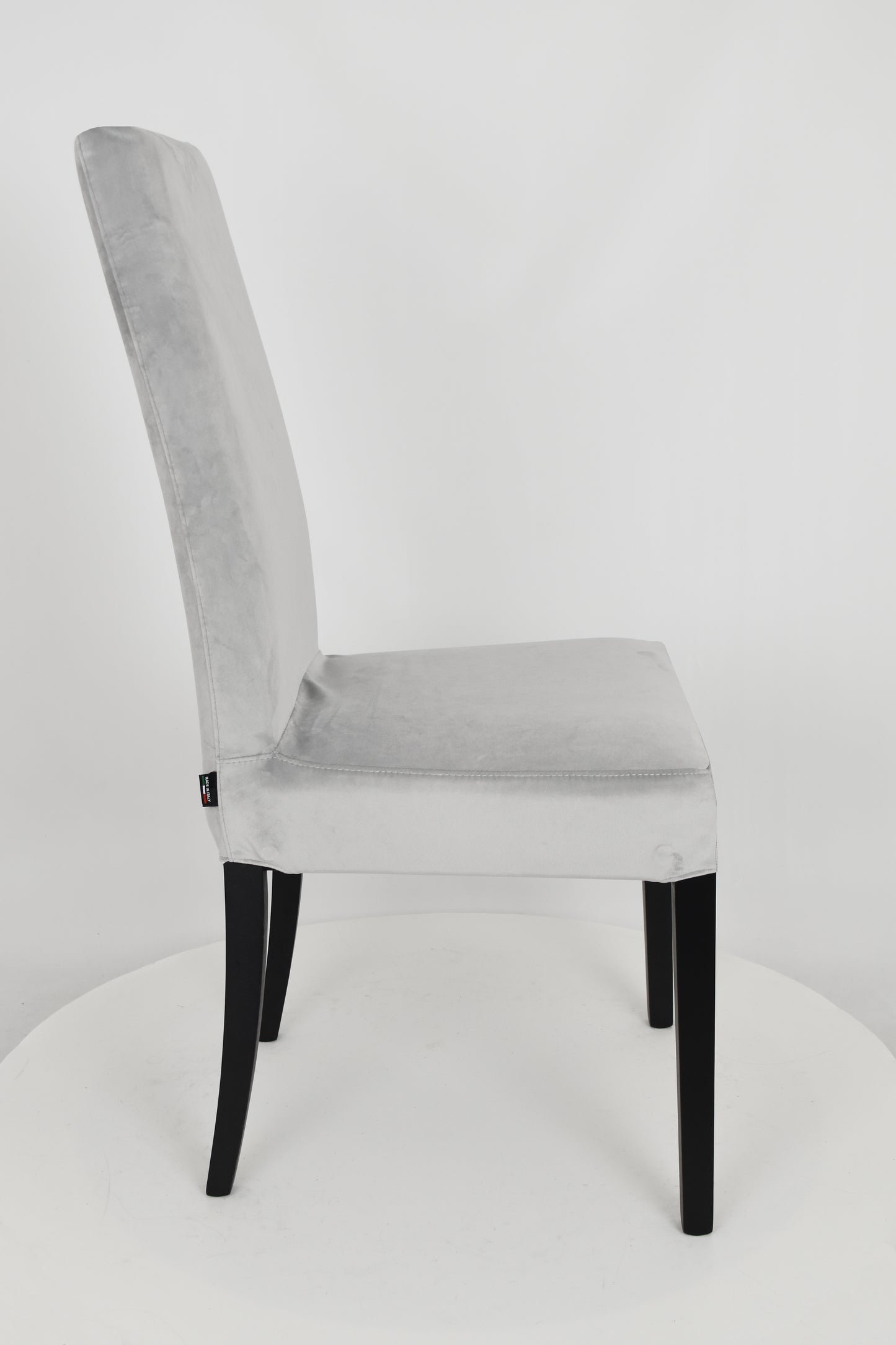 Sedia outlet modello 35 imbottita e sfoderabile in velluto color grigio chiaro