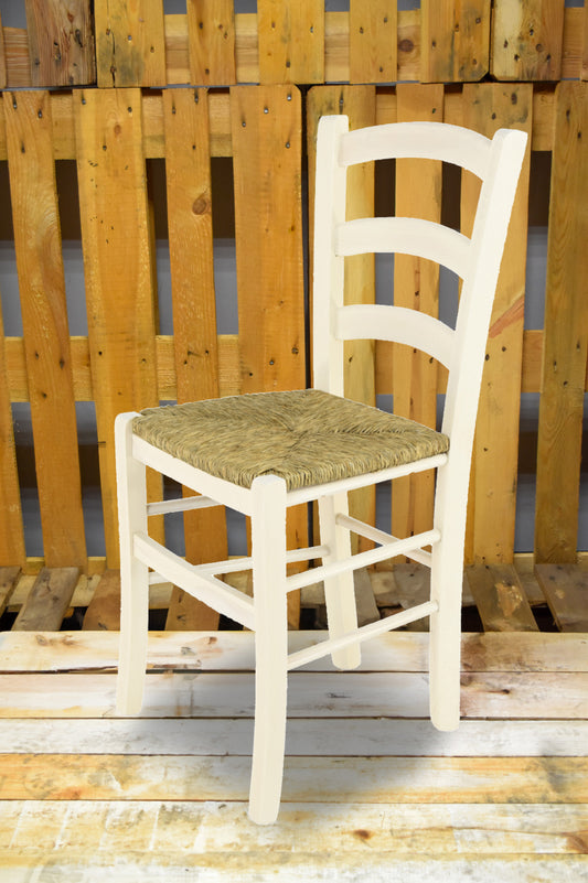 Stock sedia seconda scelta modello 14 anilina bianca seduta in paglia