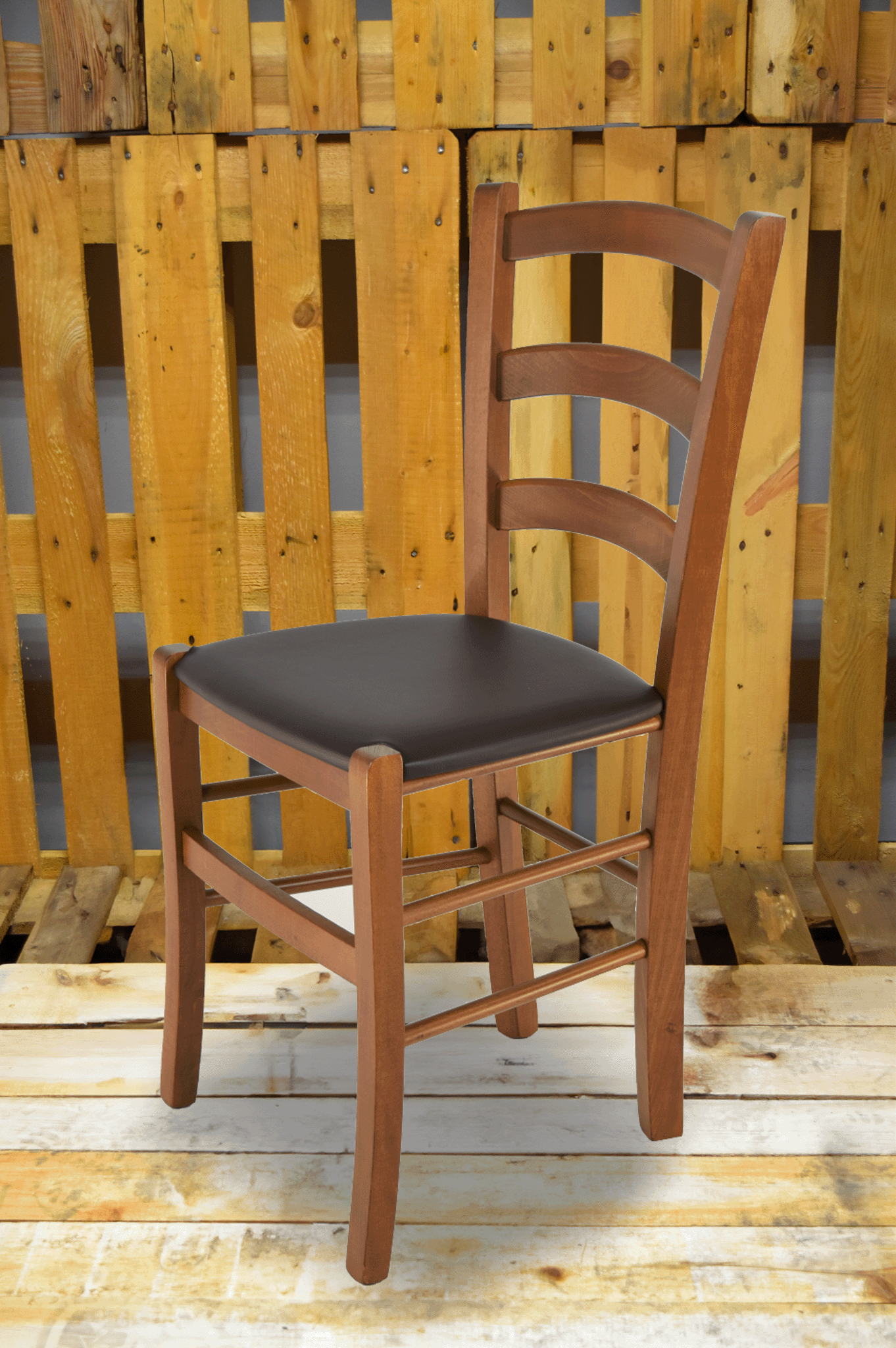 Stock second choice chair model 14 walnut color 110 upholstered seat mocha