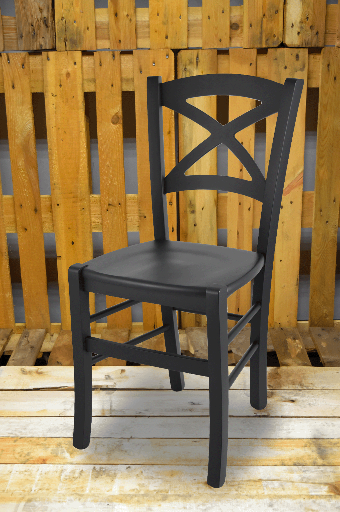 Stock second choice chair model 33 black color wooden seat