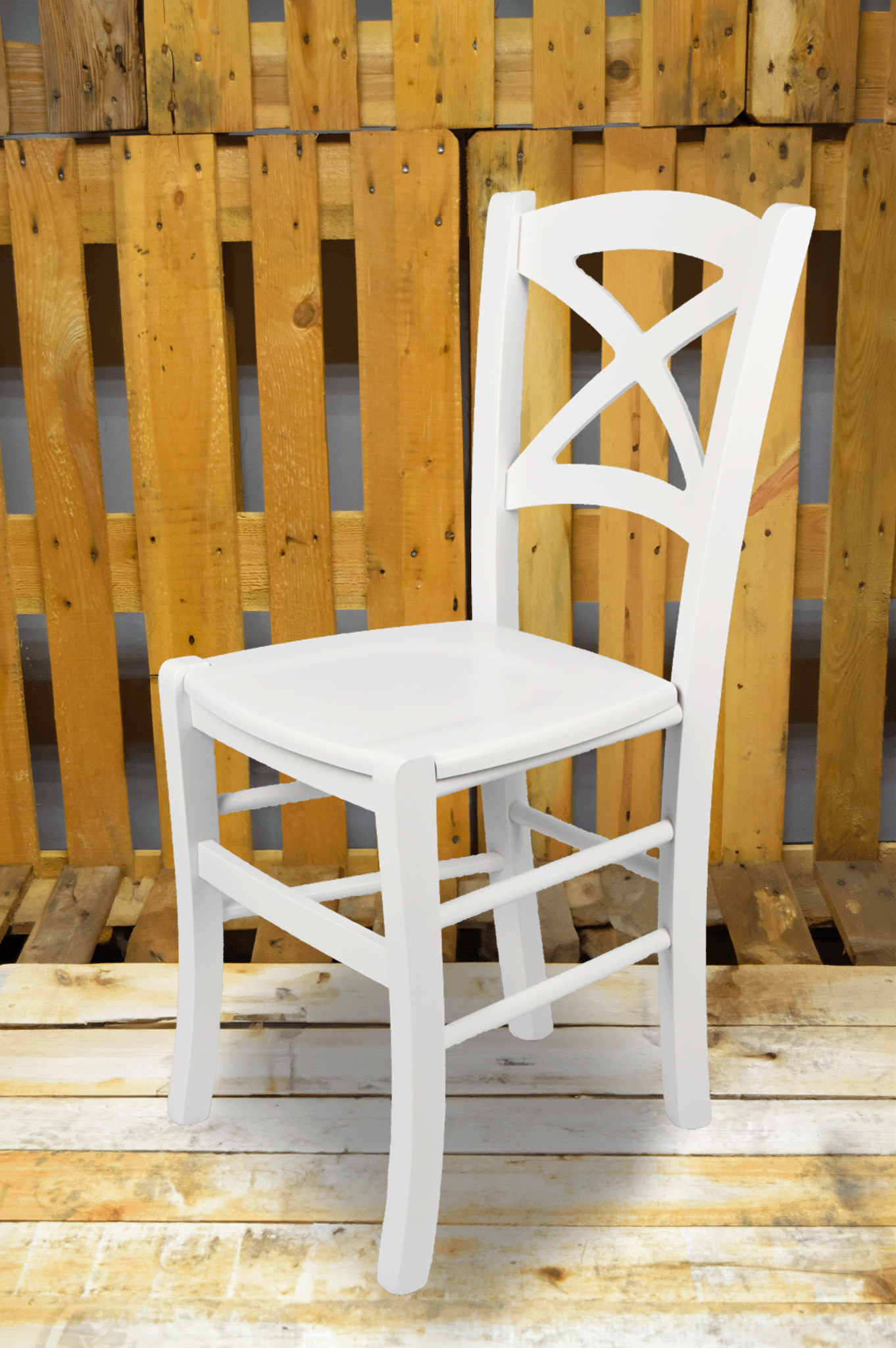 Stock second choice chair model 33 white color wooden seat