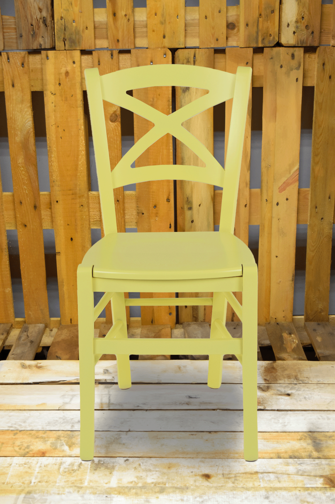 Stock chair second choice model 33 yellow color wooden seat