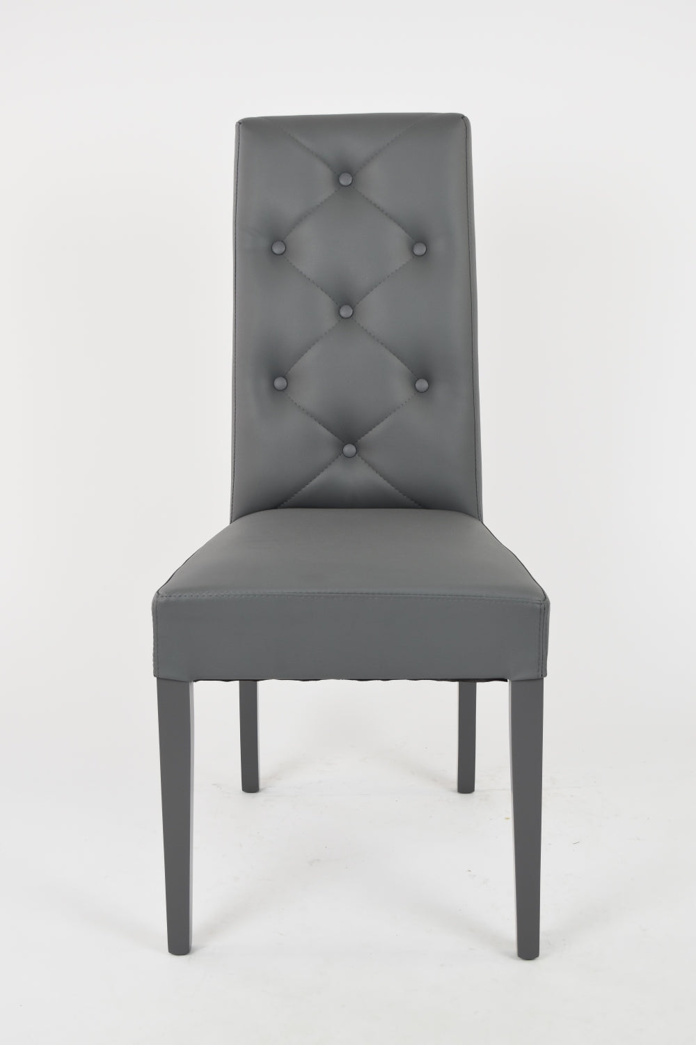 Stock second choice chair model 35 upholstered in dark grey artificial leather