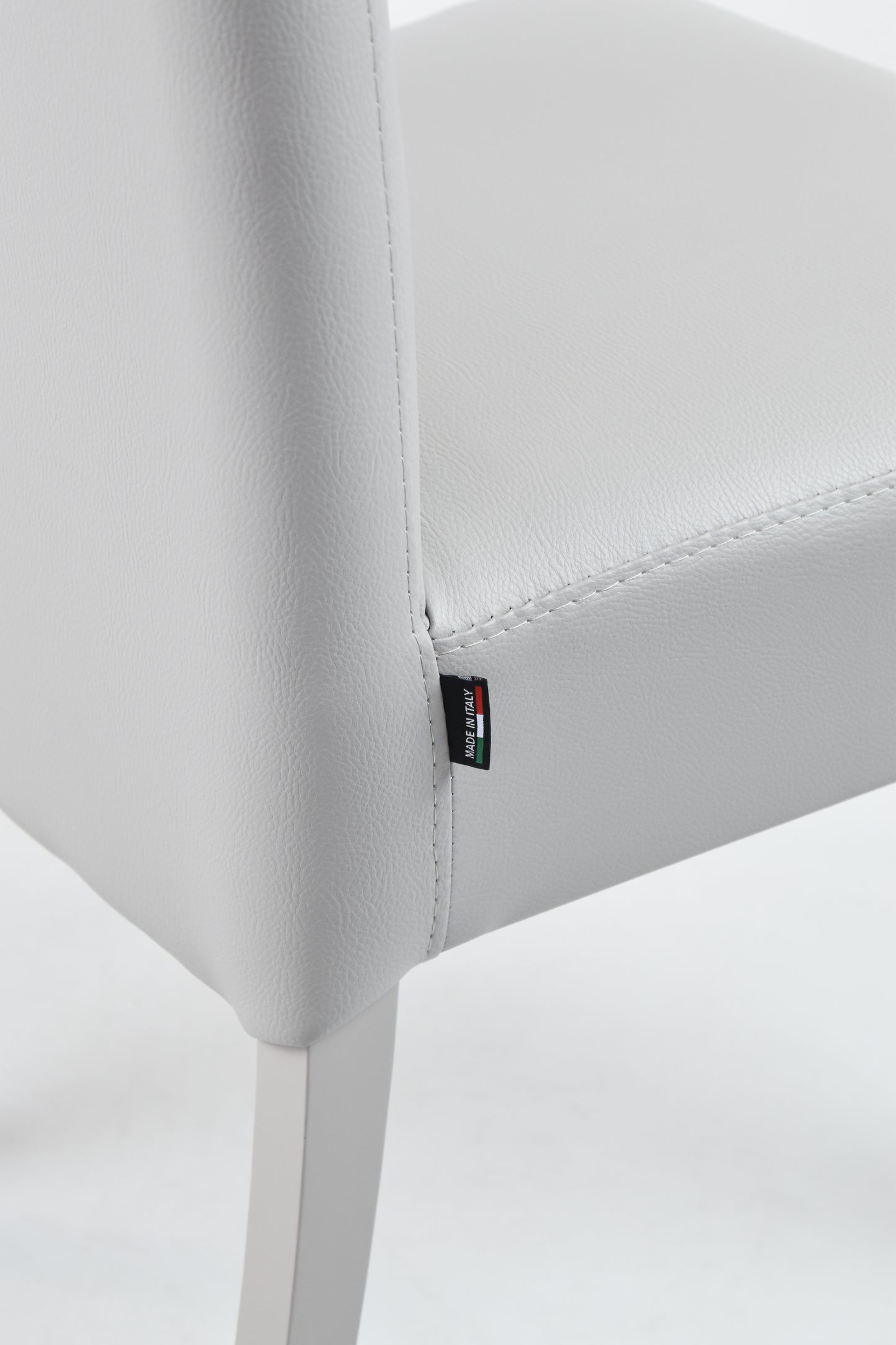 Outlet chair model 36 upholstered in light grey artificial leather