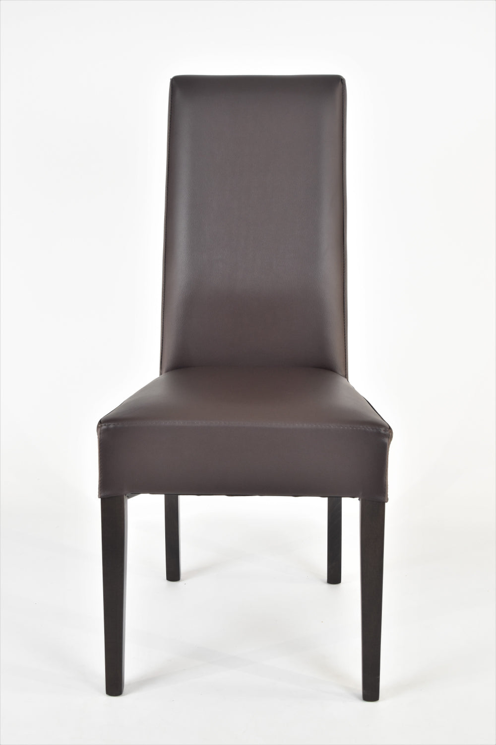 Sedia outlet modello 36 imbottita in finta pelle colore moka gambe color wengè
