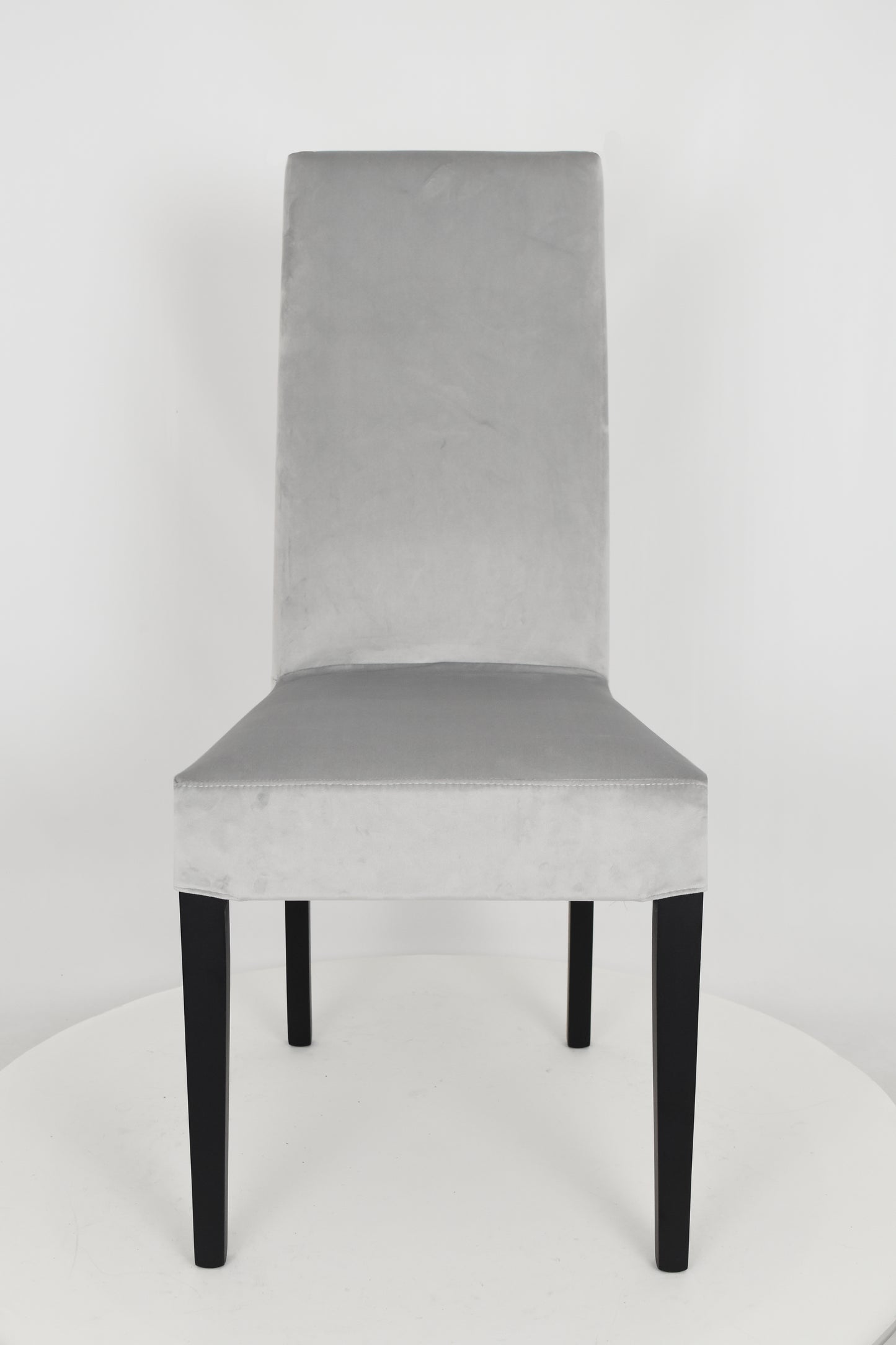 Sedia outlet modello 35 imbottita e sfoderabile in velluto color grigio chiaro