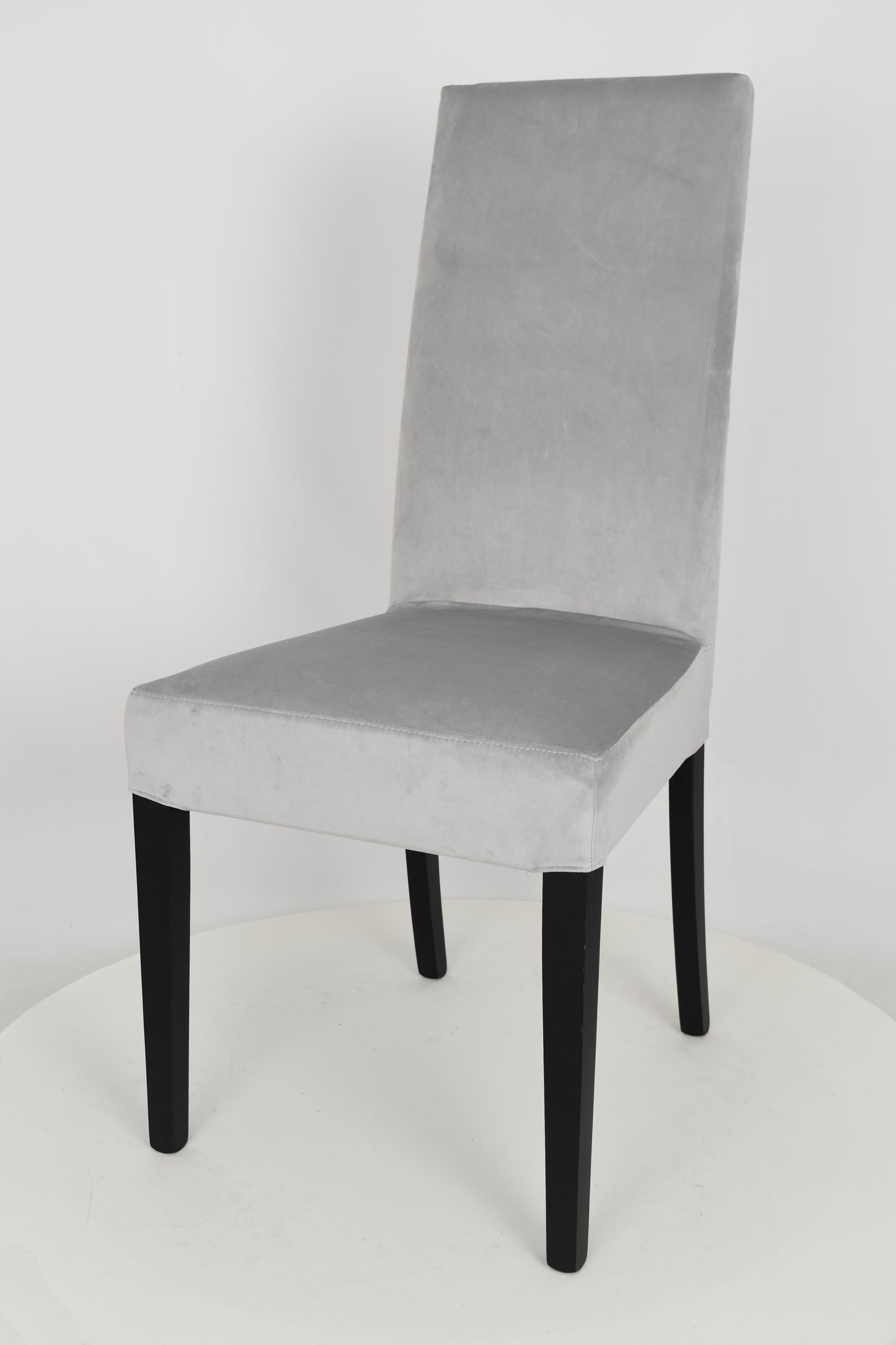 Sedia outlet modello 35 imbottita e sfoderabile in velluto color grigio chiaro