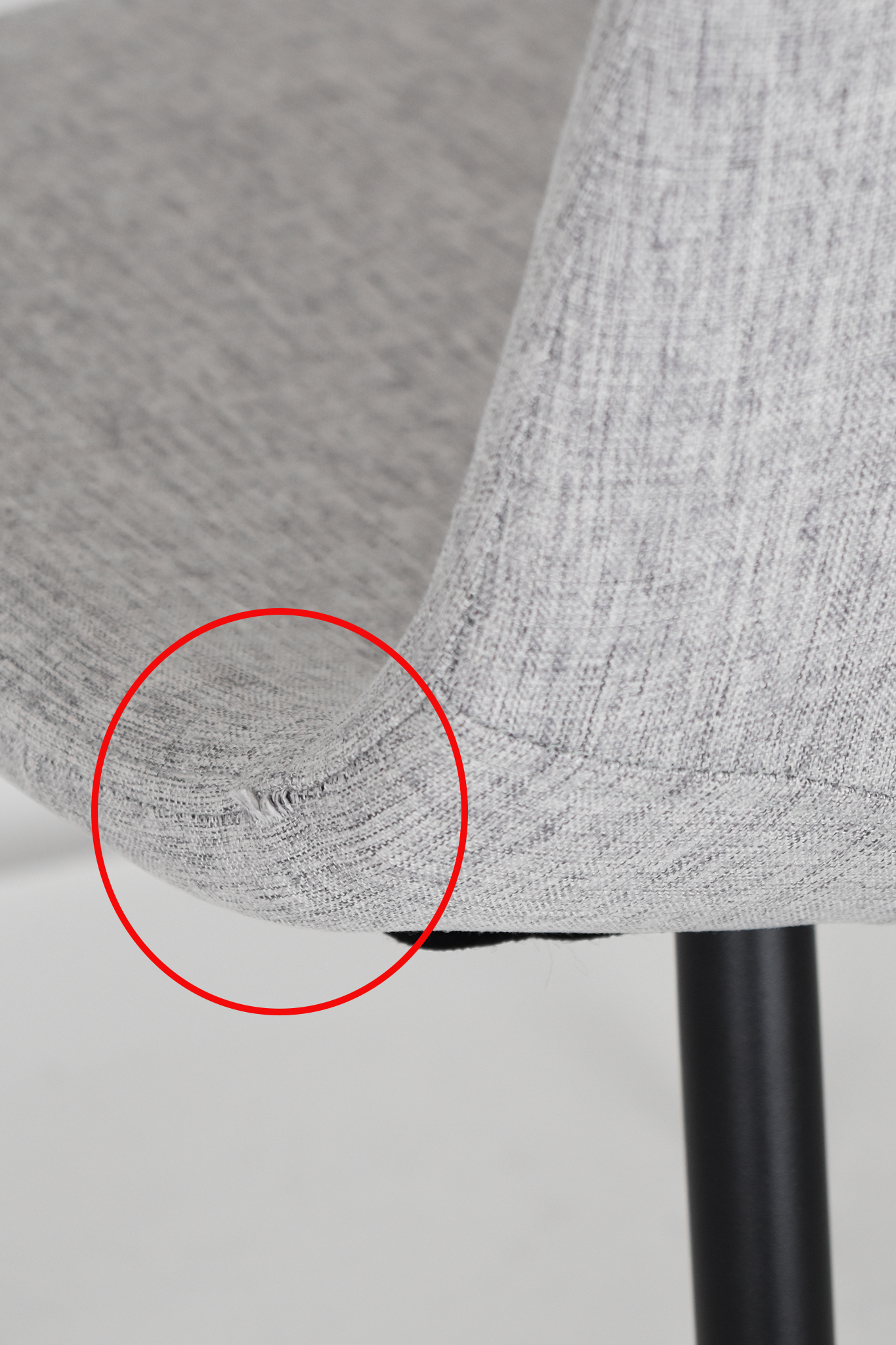 Stock second choice chair model 95 upholstered in grey fabric