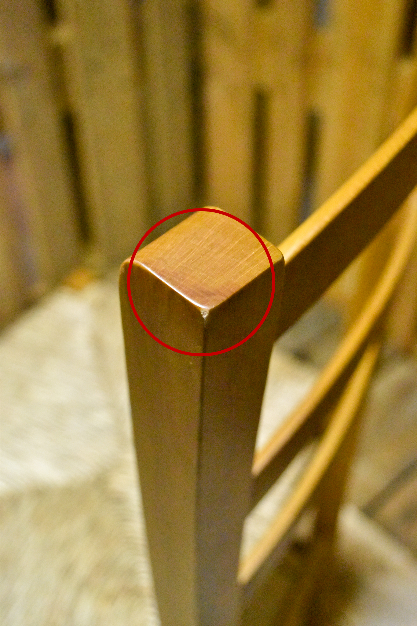 Stock second choice chair model 14 oak color straw seat