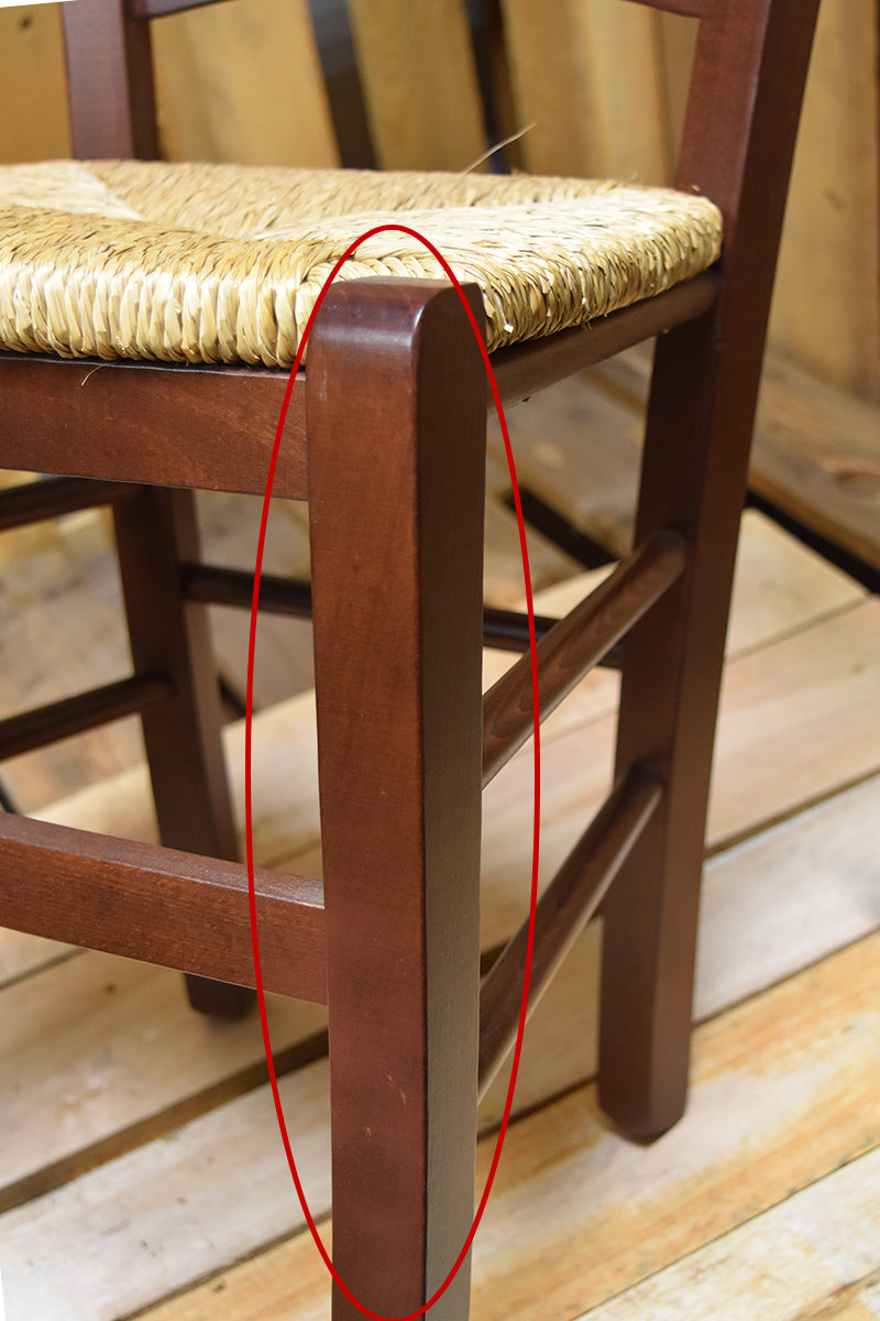 Stock second choice chair model 15 dark walnut color straw seat