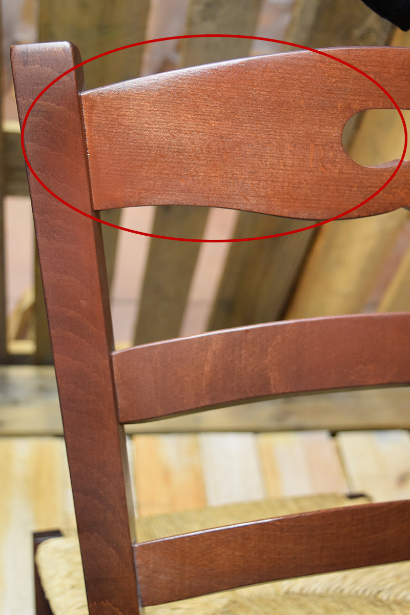 Stock second choice chair model 15 dark walnut color straw seat