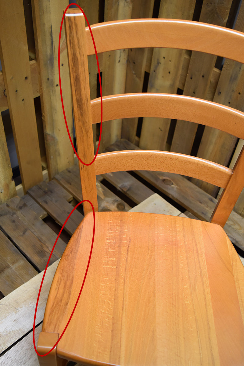 Stock second choice chair model 14 honey color wooden seat