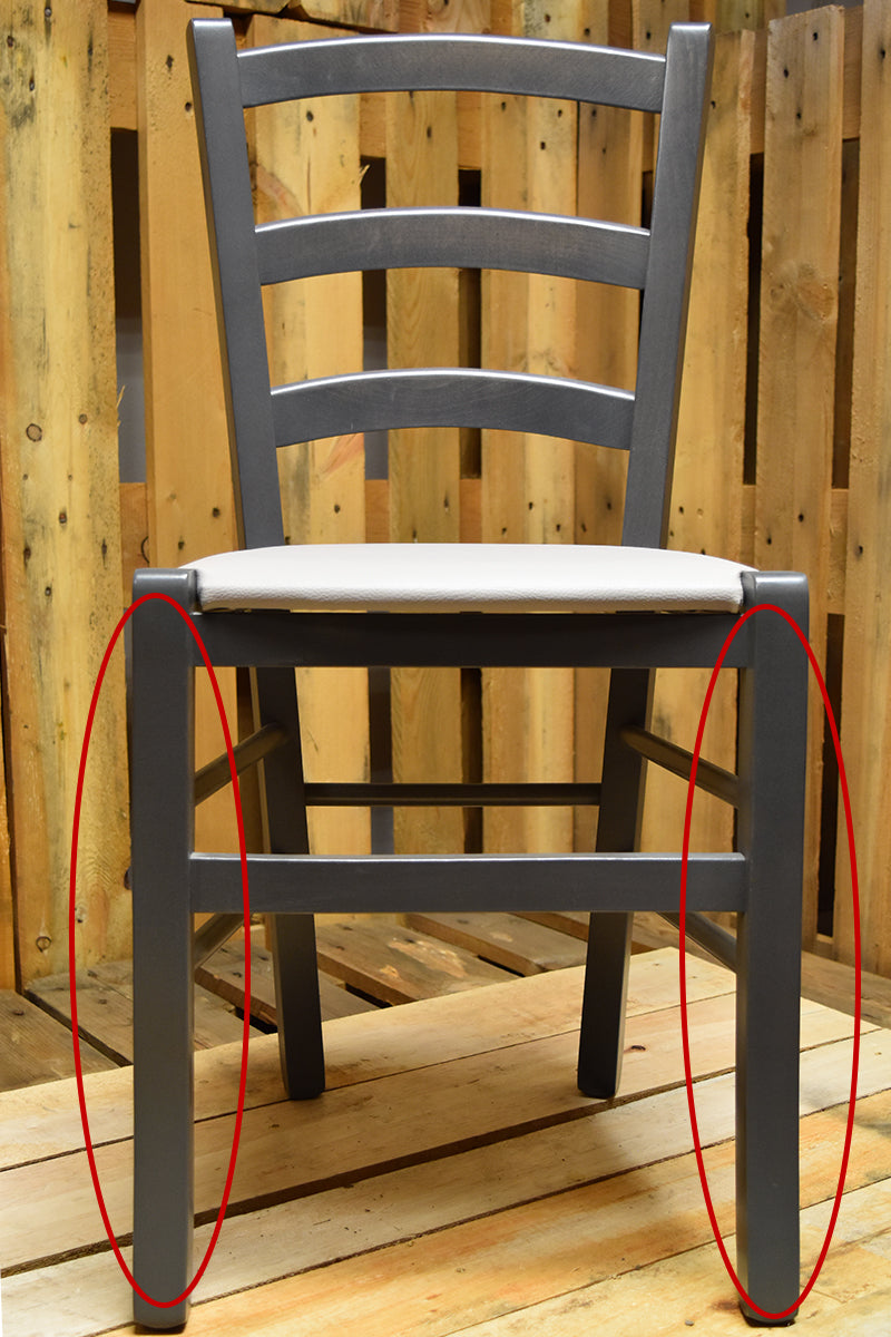 Stock second choice chair model 14 gray aniline color light grey upholstered seat