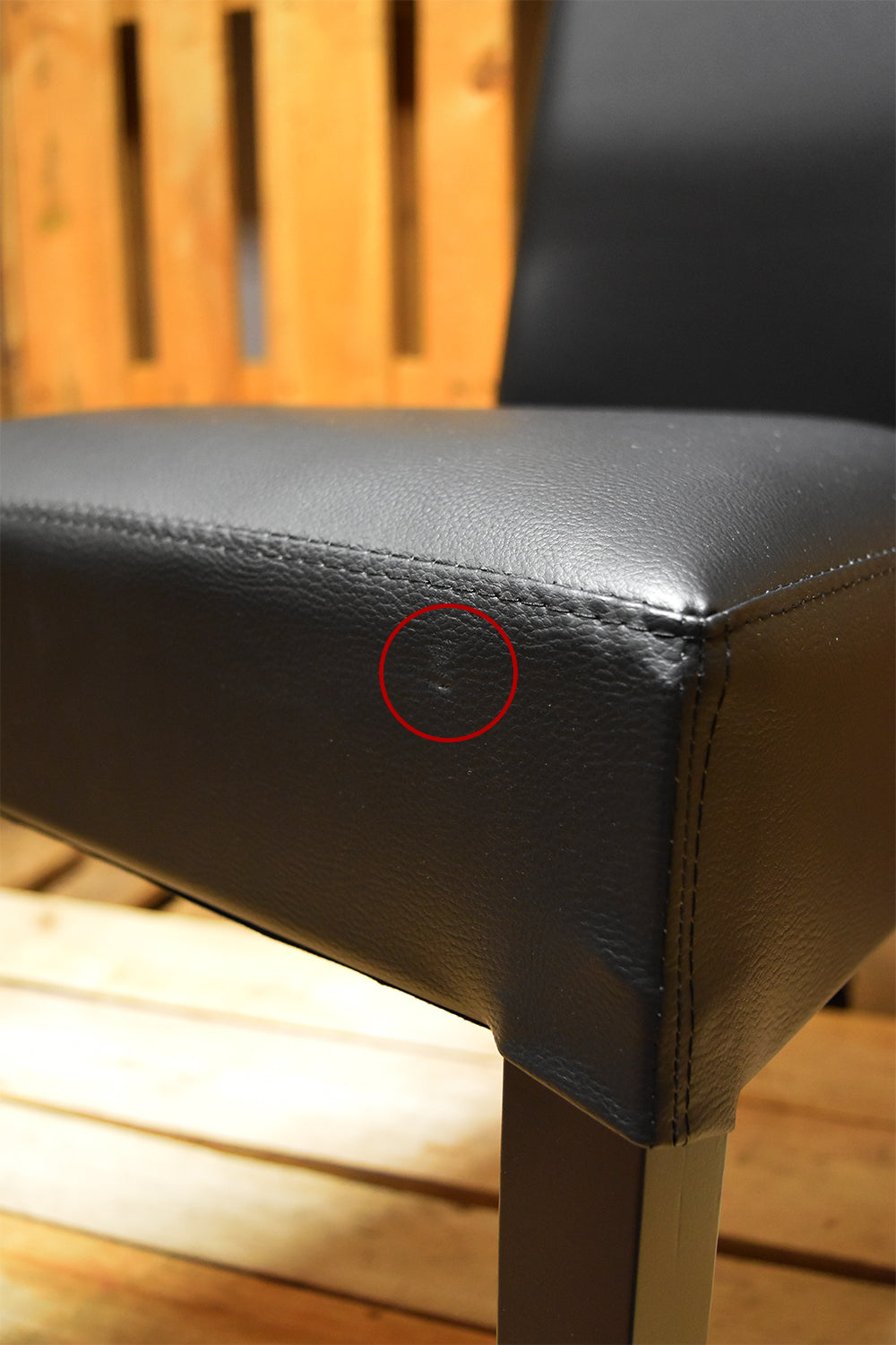 Stock model 36 chairs upholstered in black imitation leather