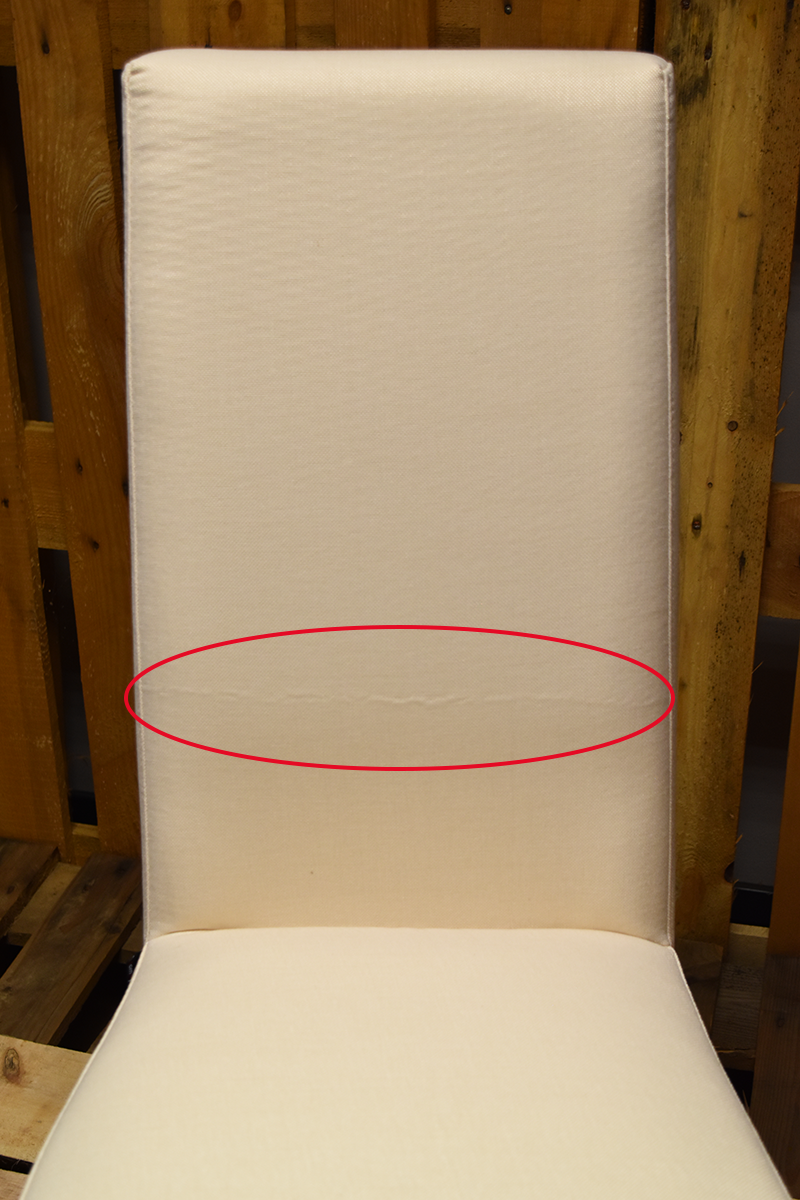 Stock second choice chair model 36 upholstered ivory fabric legs natural color