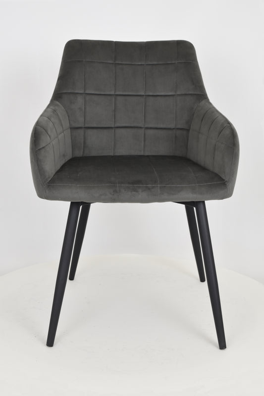 Stock poltroncina seconda scelta modello 7651 colore grigio scuro imbottita in velluto
