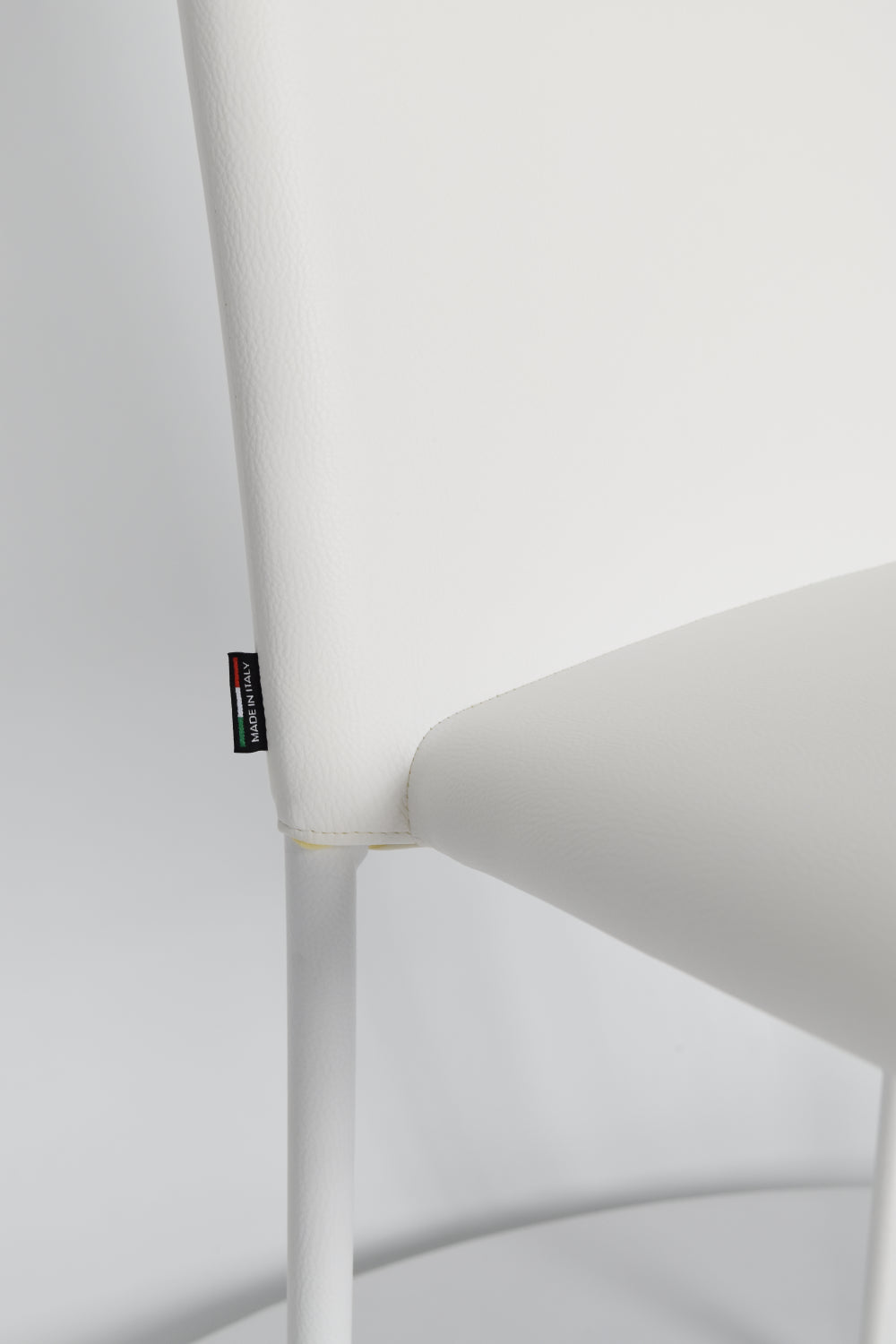 Stock second choice chair model MGRIM224 upholstered in white artificial leather