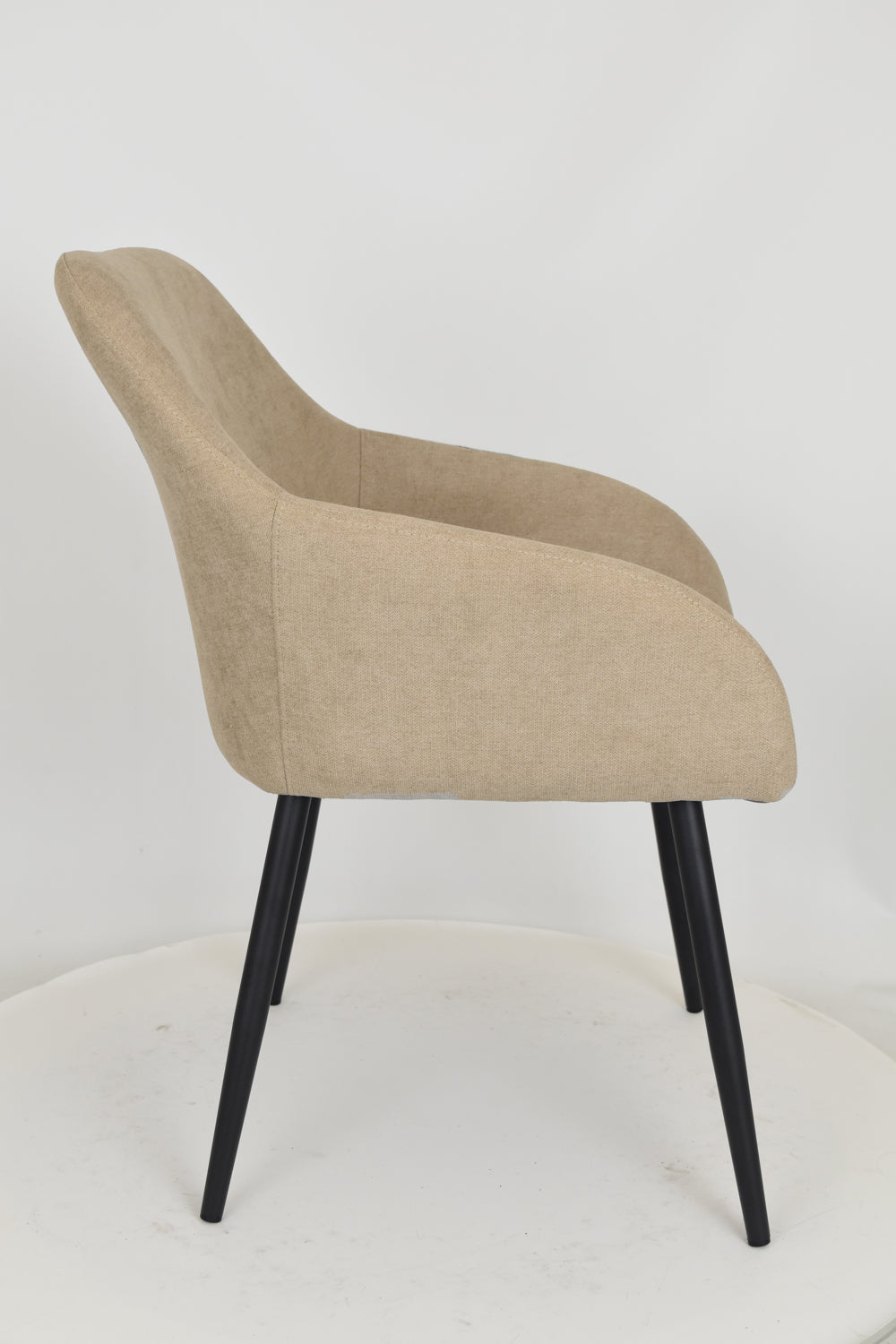 Outlet chair model 93 upholstered in suede colored fabric