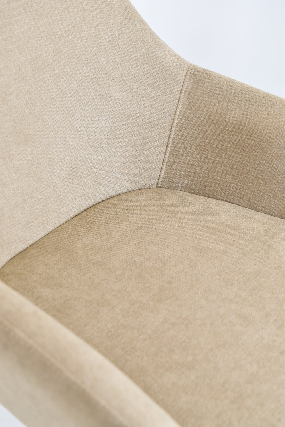 Outlet chair model 93 upholstered in suede colored fabric