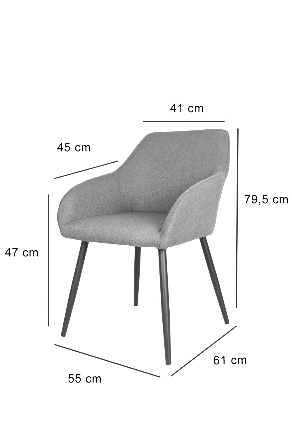 Sedia outlet modello 93 imbottita in tessuto color grigio chiaro