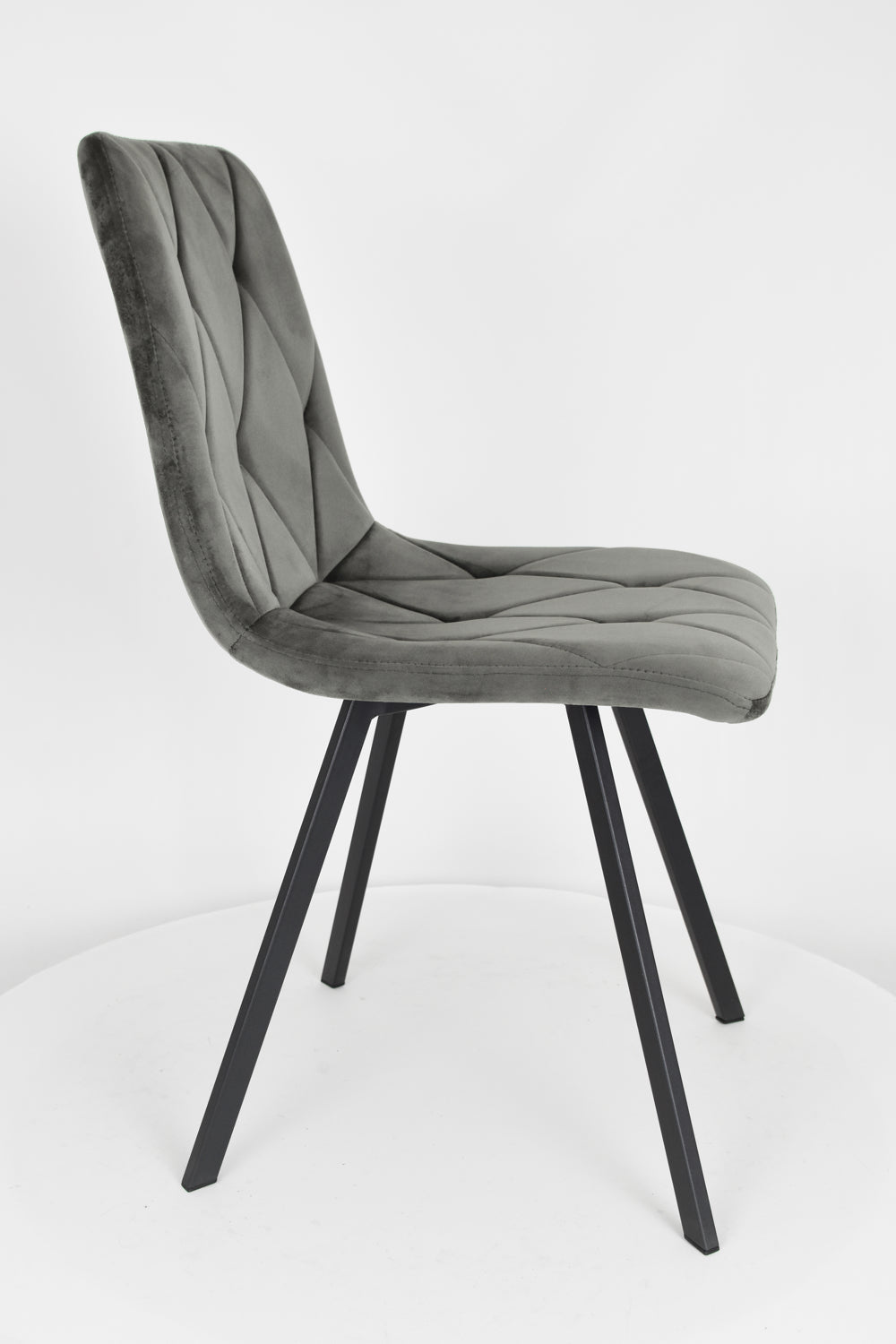 Outlet chair model 94 upholstered in dark grey velvet