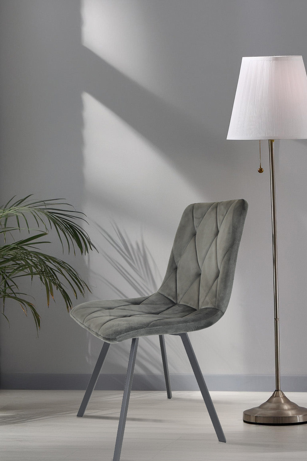 Outlet chair model 94 upholstered in dark grey velvet