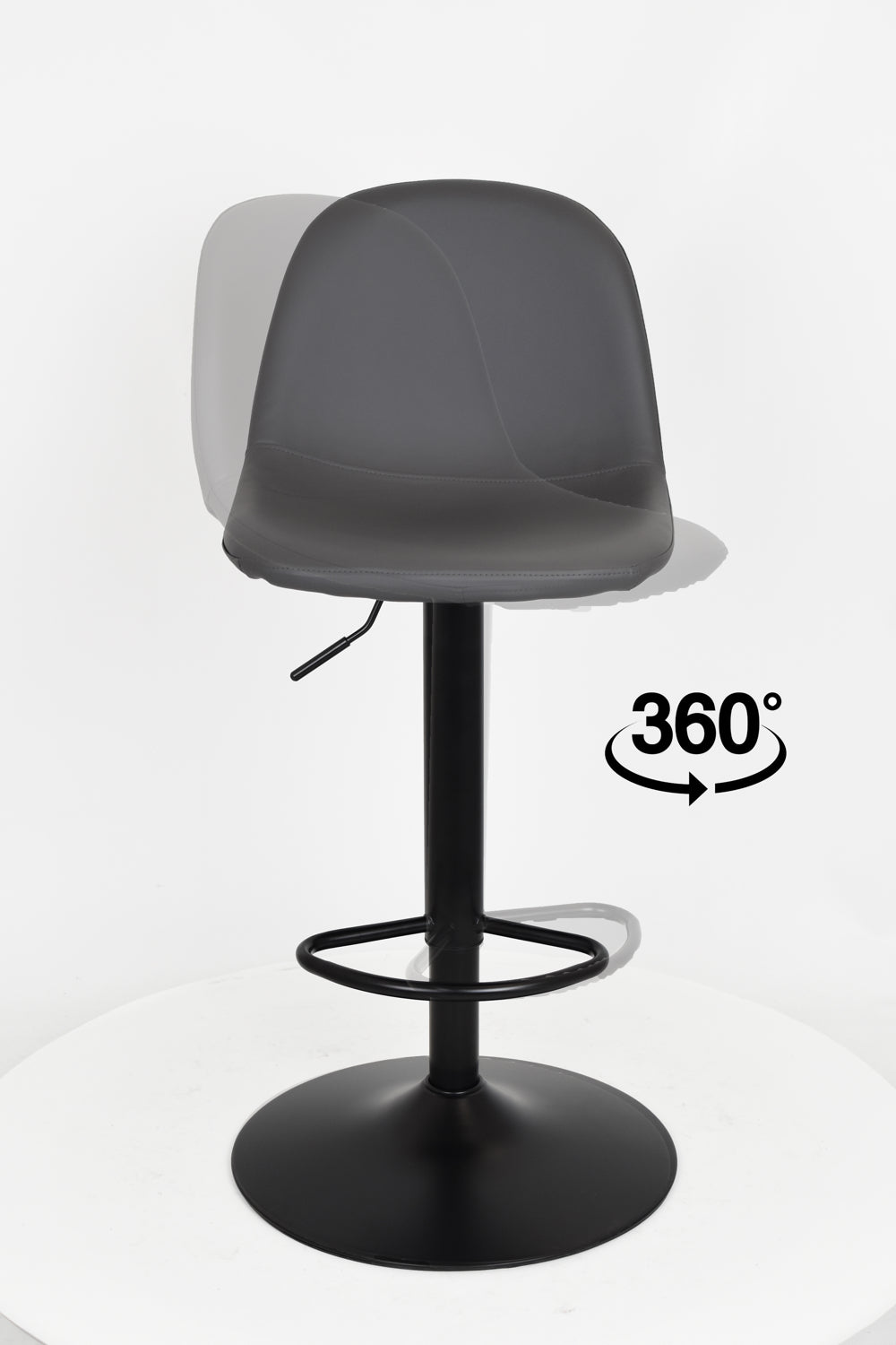 Sgabello outlet modello 91 imbottito in finta pelle color grigio scuro
