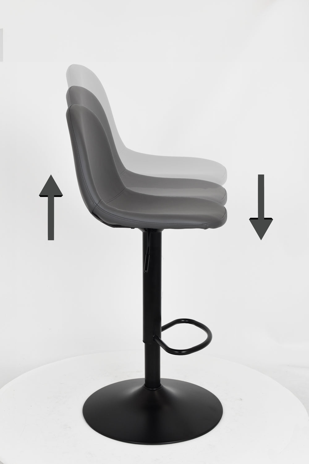 Sgabello outlet modello 91 imbottito in finta pelle color grigio scuro