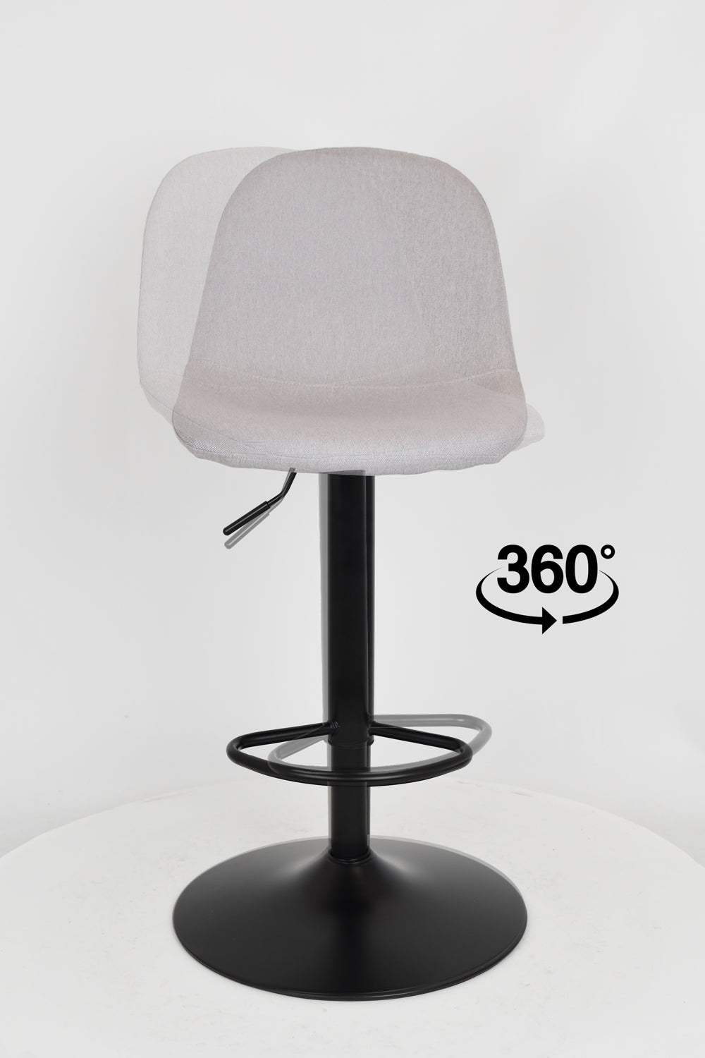 Sgabello outlet modello 91 imbottito in tessuto color grigio