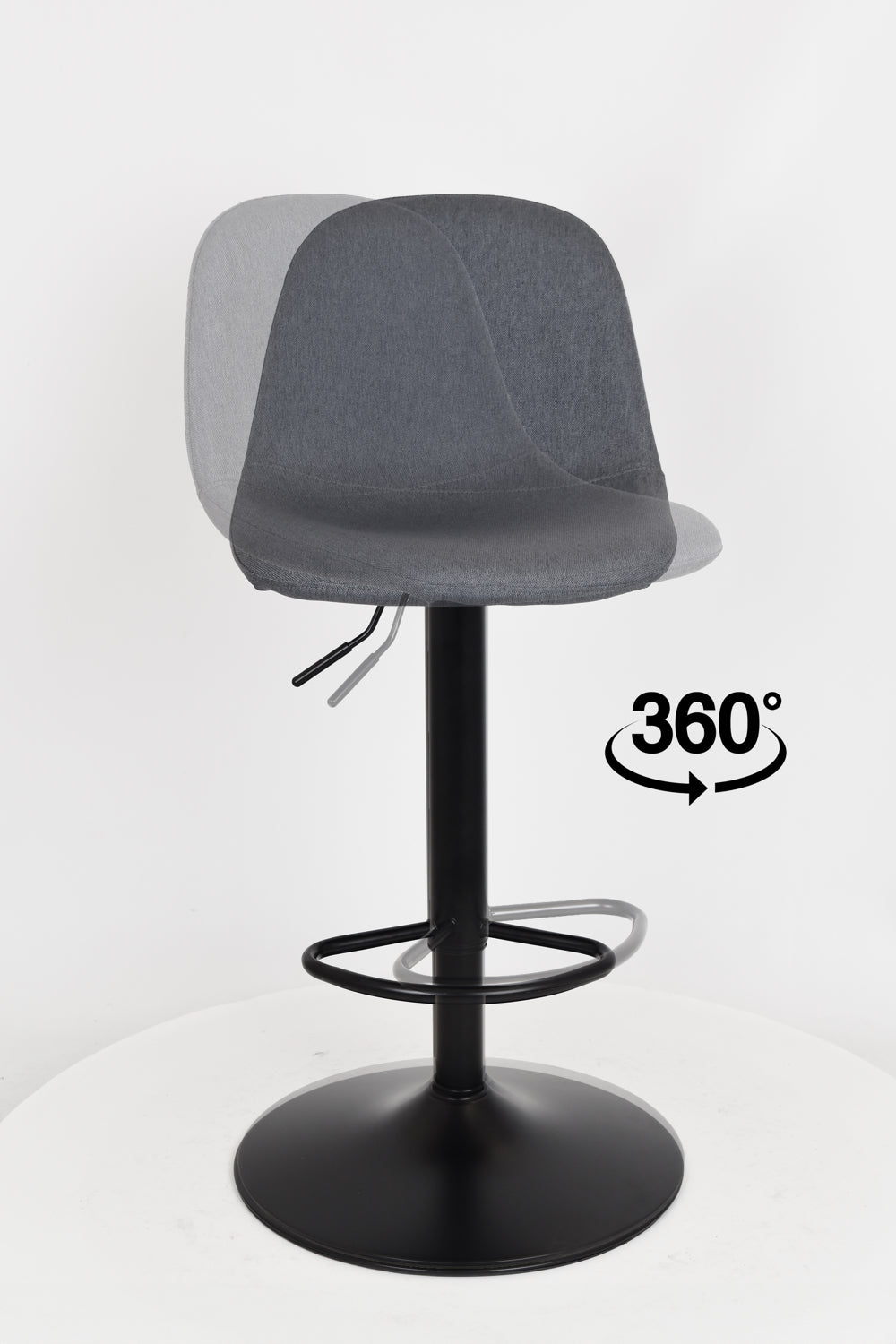 Sgabello outlet modello 91 imbottito in tessuto color grigio scuro