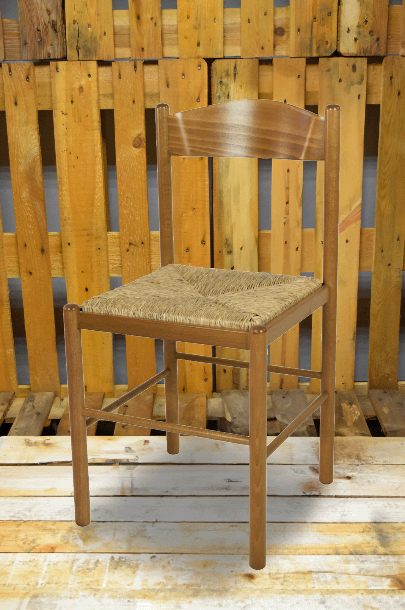 Stock second choice chair model 02 oak color straw seat