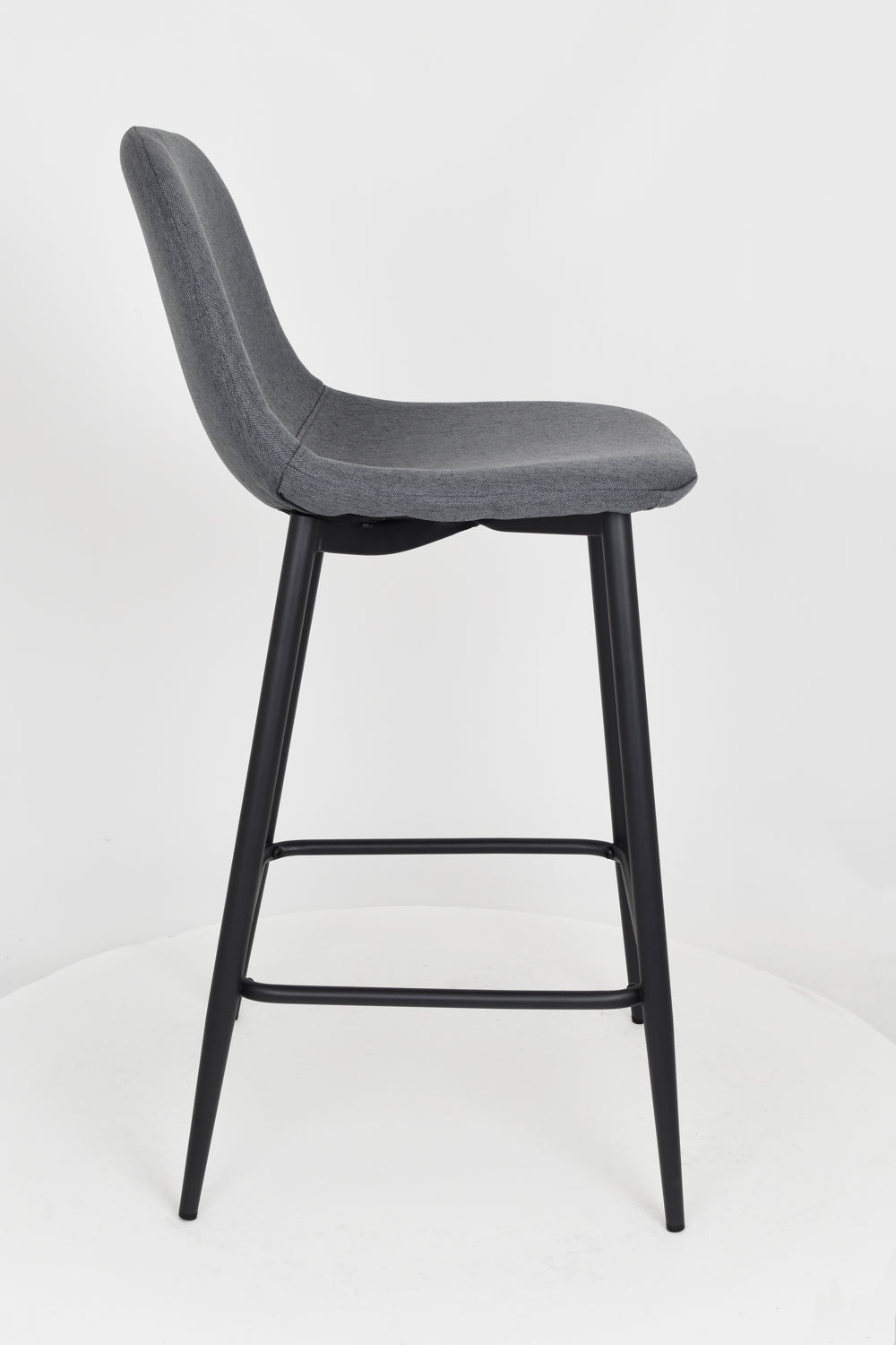 Sgabello outlet modello 92 imbottito in tessuto color grigio scuro