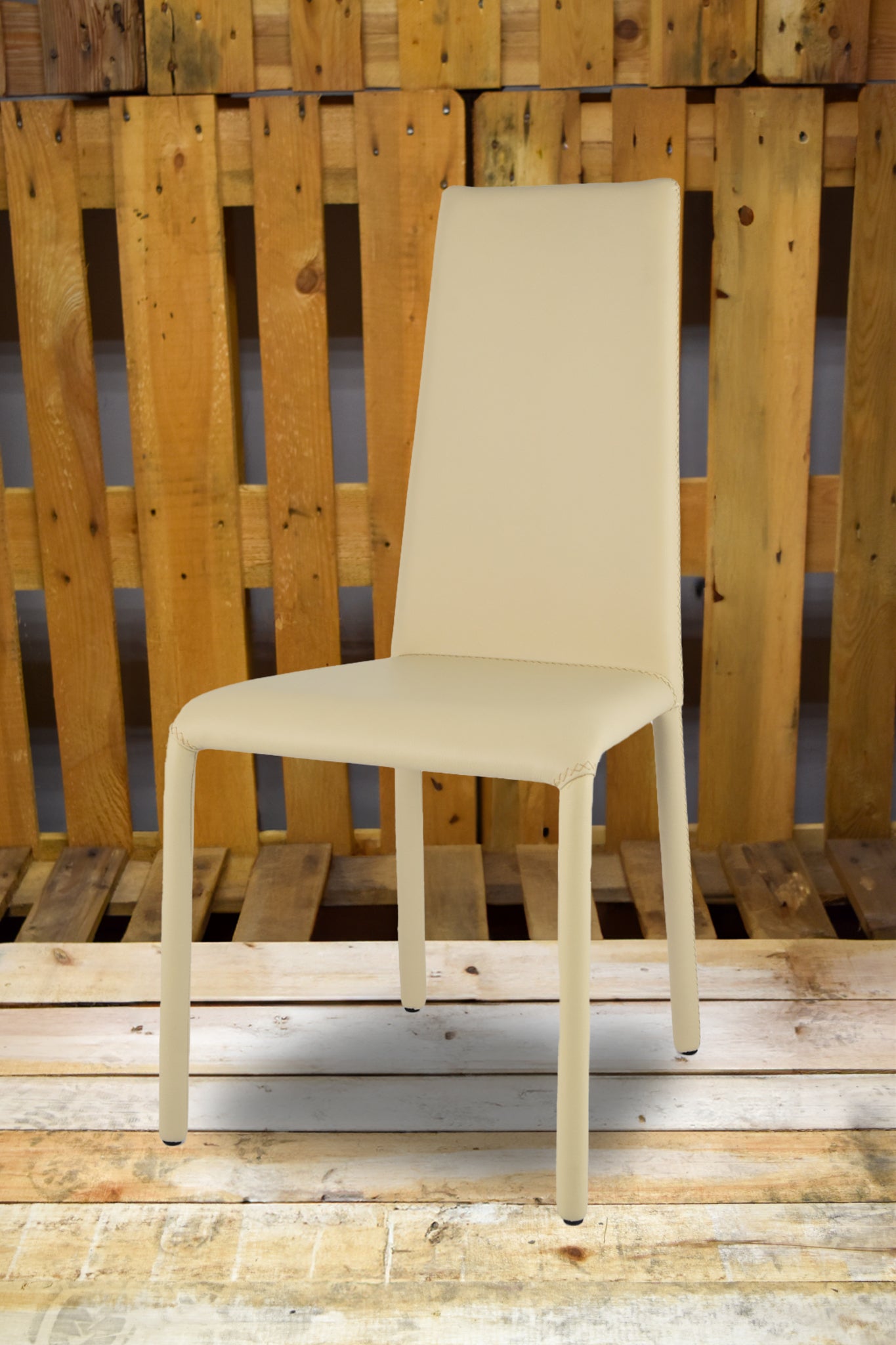 Stock second choice chair model MGR174 upholstered in sand artificial leather