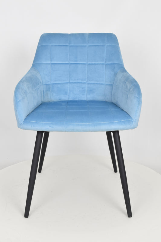 Stock poltroncina seconda scelta modello 7651 colore azzurro imbottita in velluto