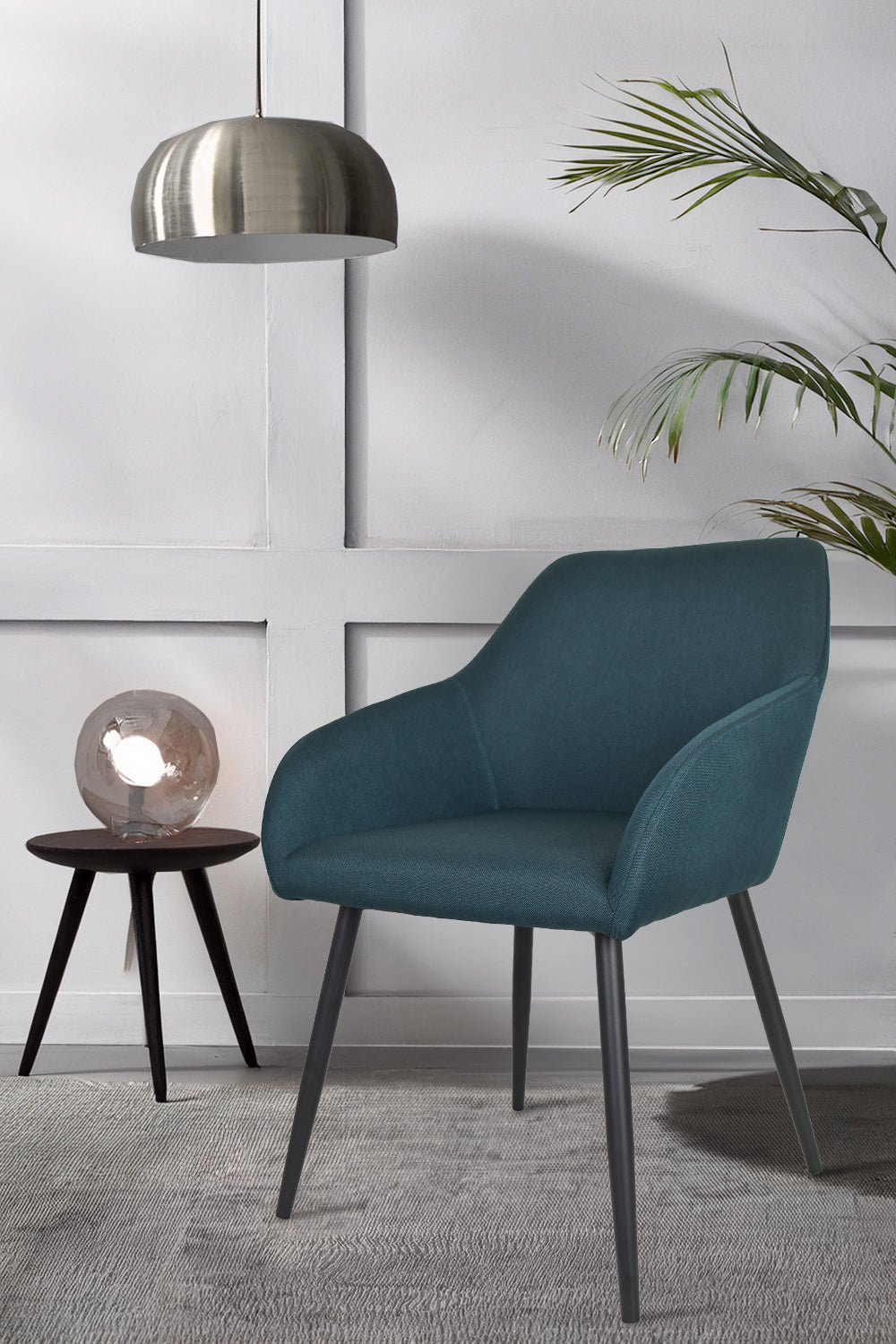 Outlet chair model 93 upholstered in blue fabric