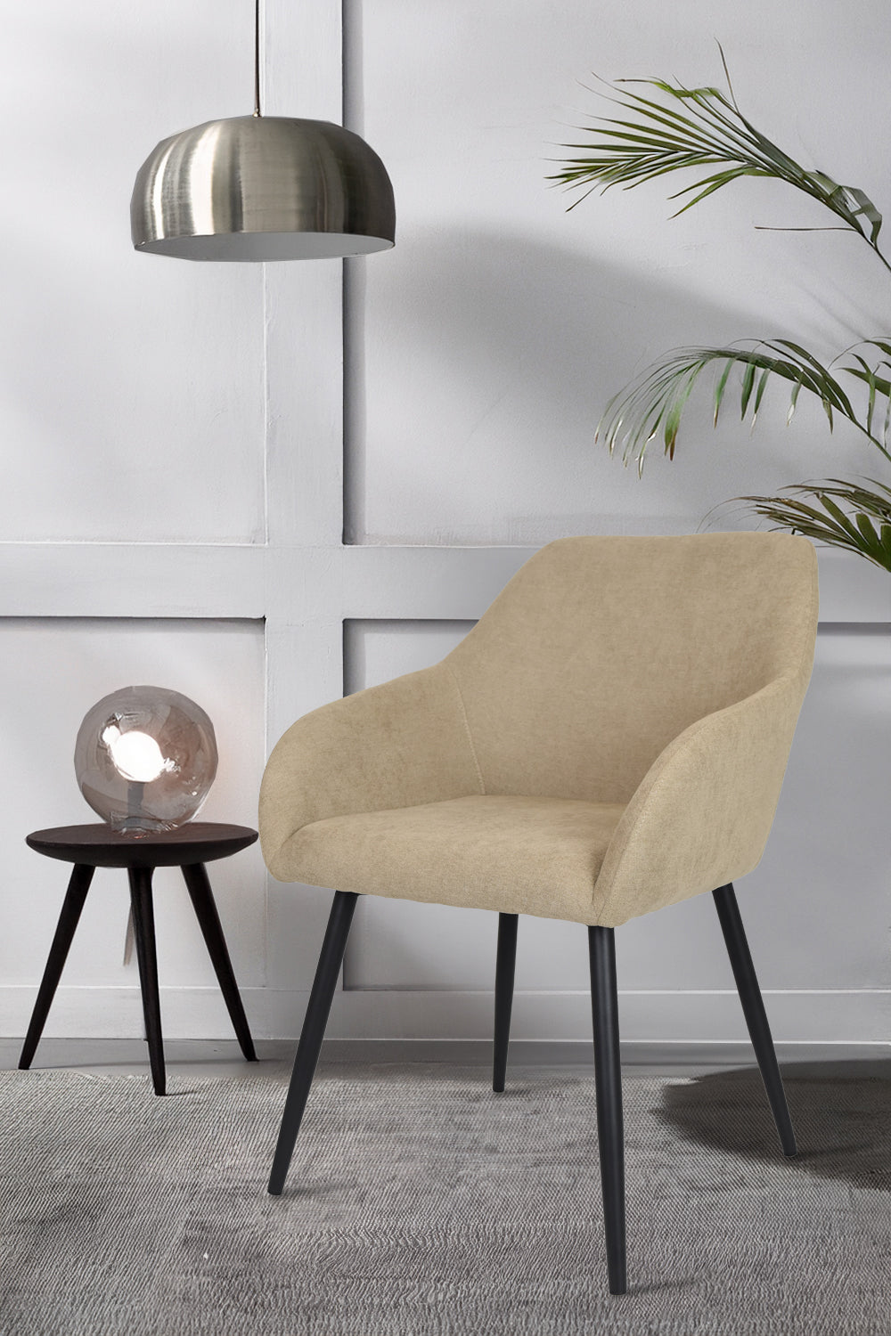 Outlet chair model 93 upholstered in suede colored fabric
