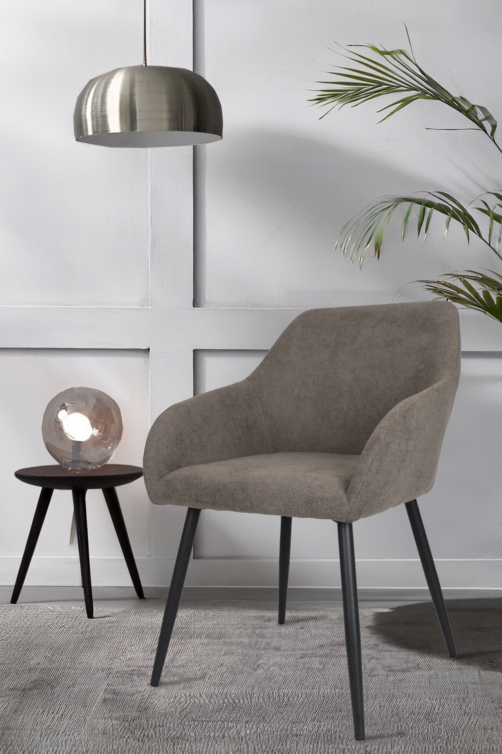 Outlet chair model 93 upholstered in cement grey fabric