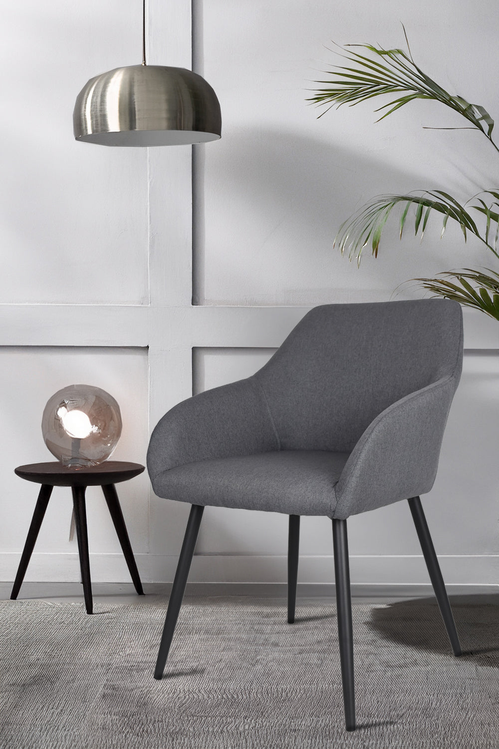 Outlet chair model 93 upholstered in dark grey fabric