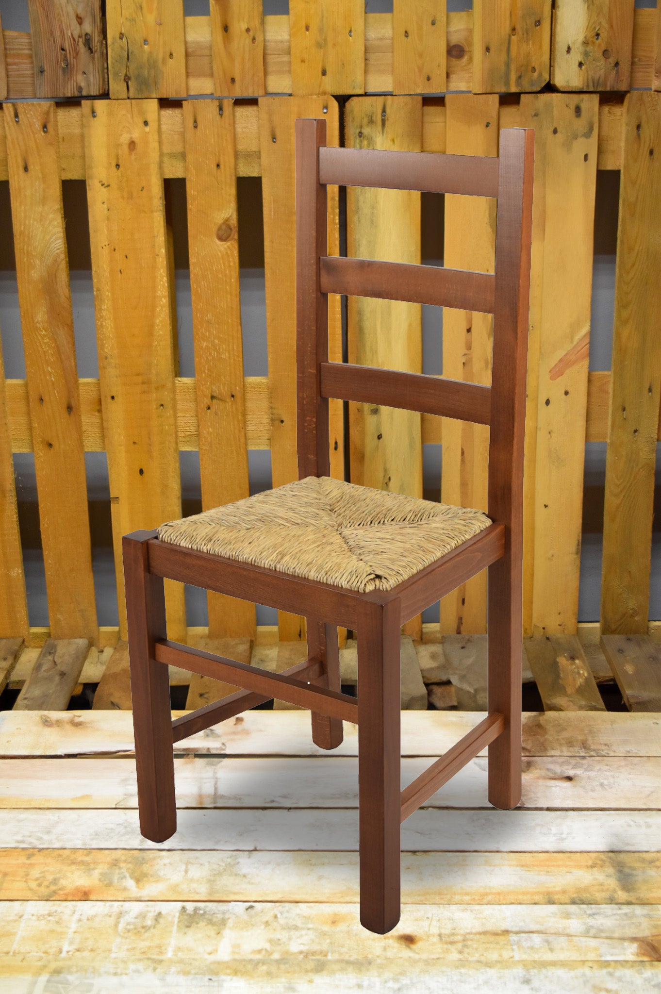 Stock second choice chair model 17 dark walnut color straw seat