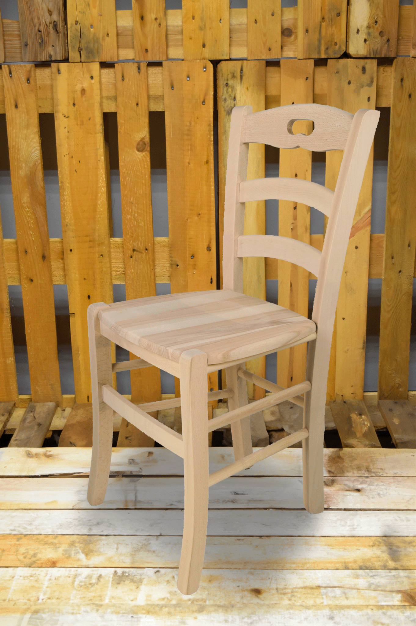 Stock second choice chair model 15 raw solid wood seat