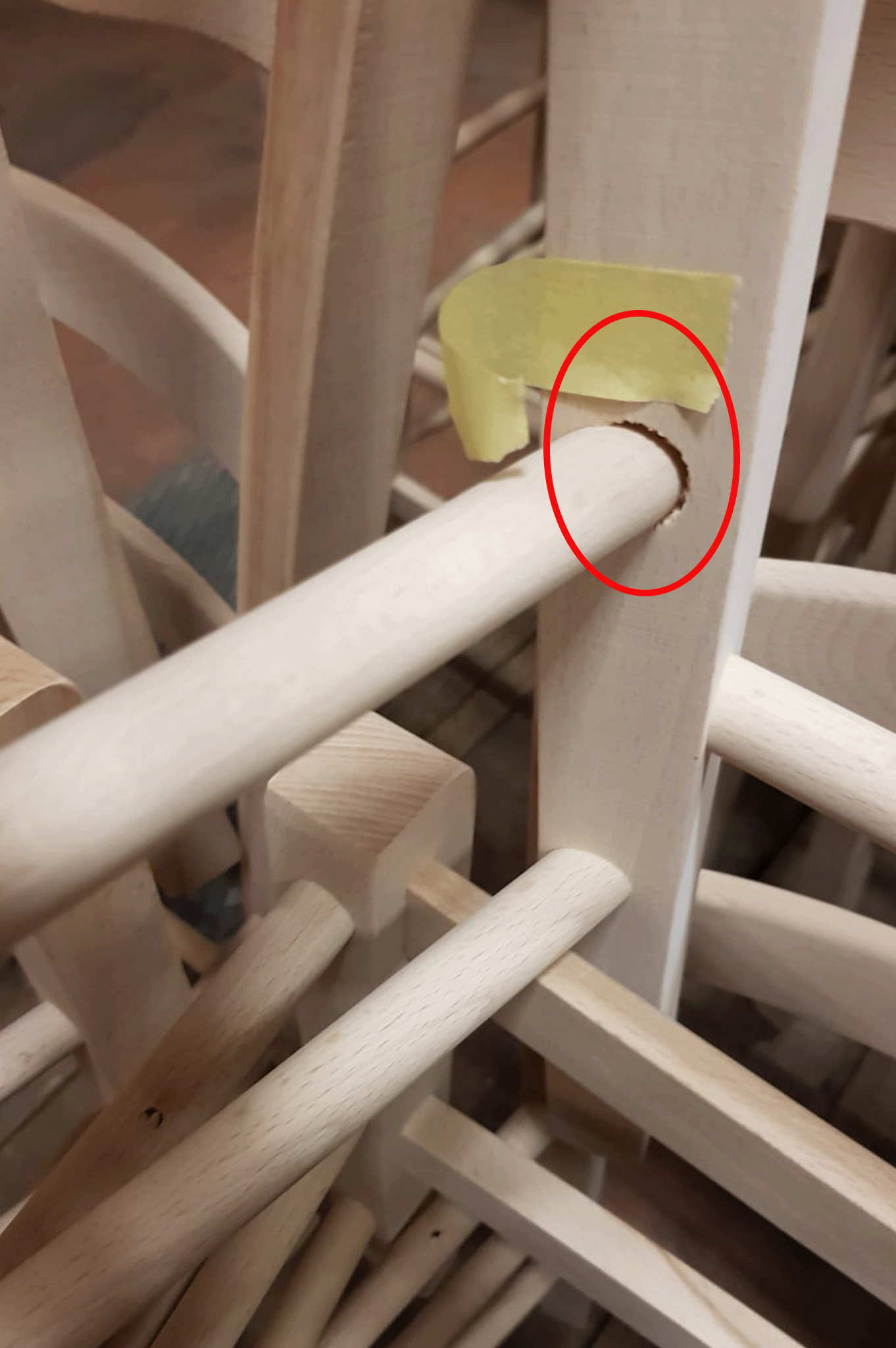 Stock second choice chair model 15 raw solid wood seat